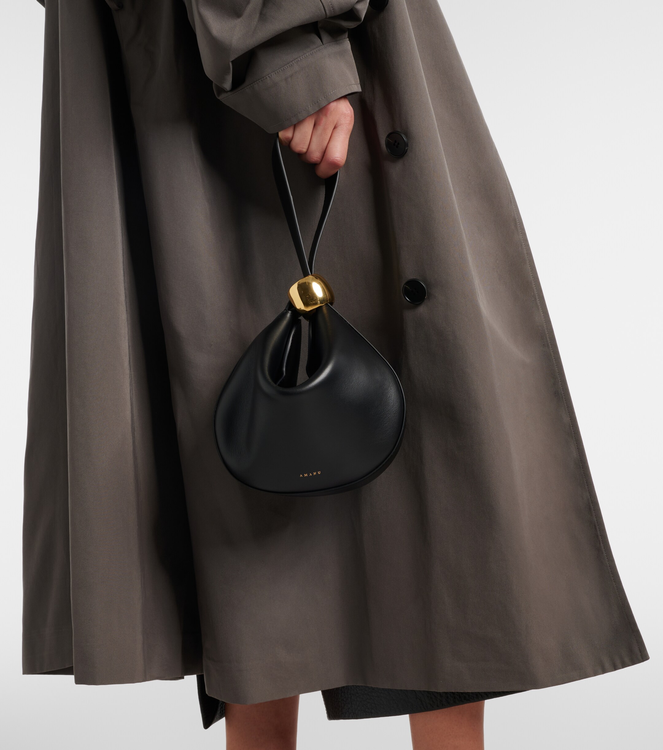 AMANU Zambia Small leather top-handle bag