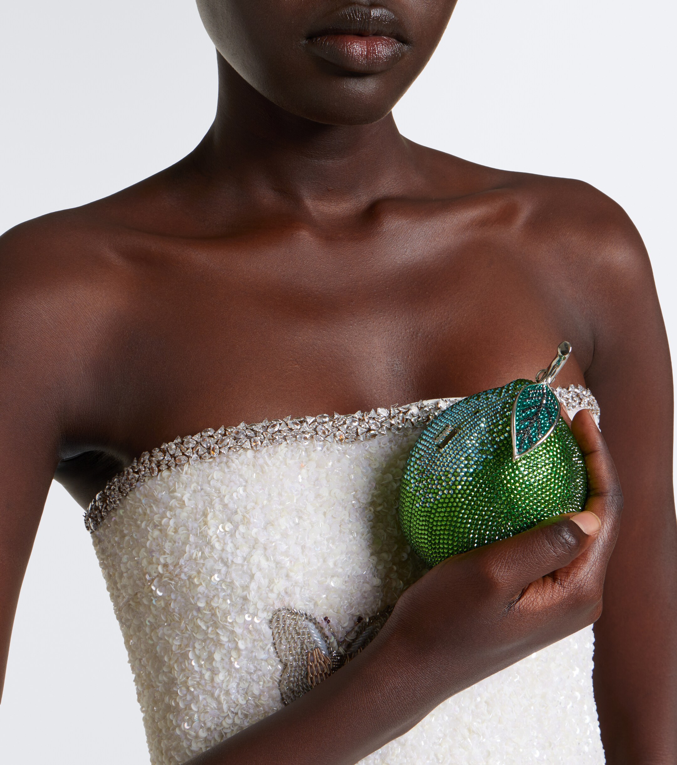 Judith Leiber Couture Citron Lime embellished clutch thumbnail