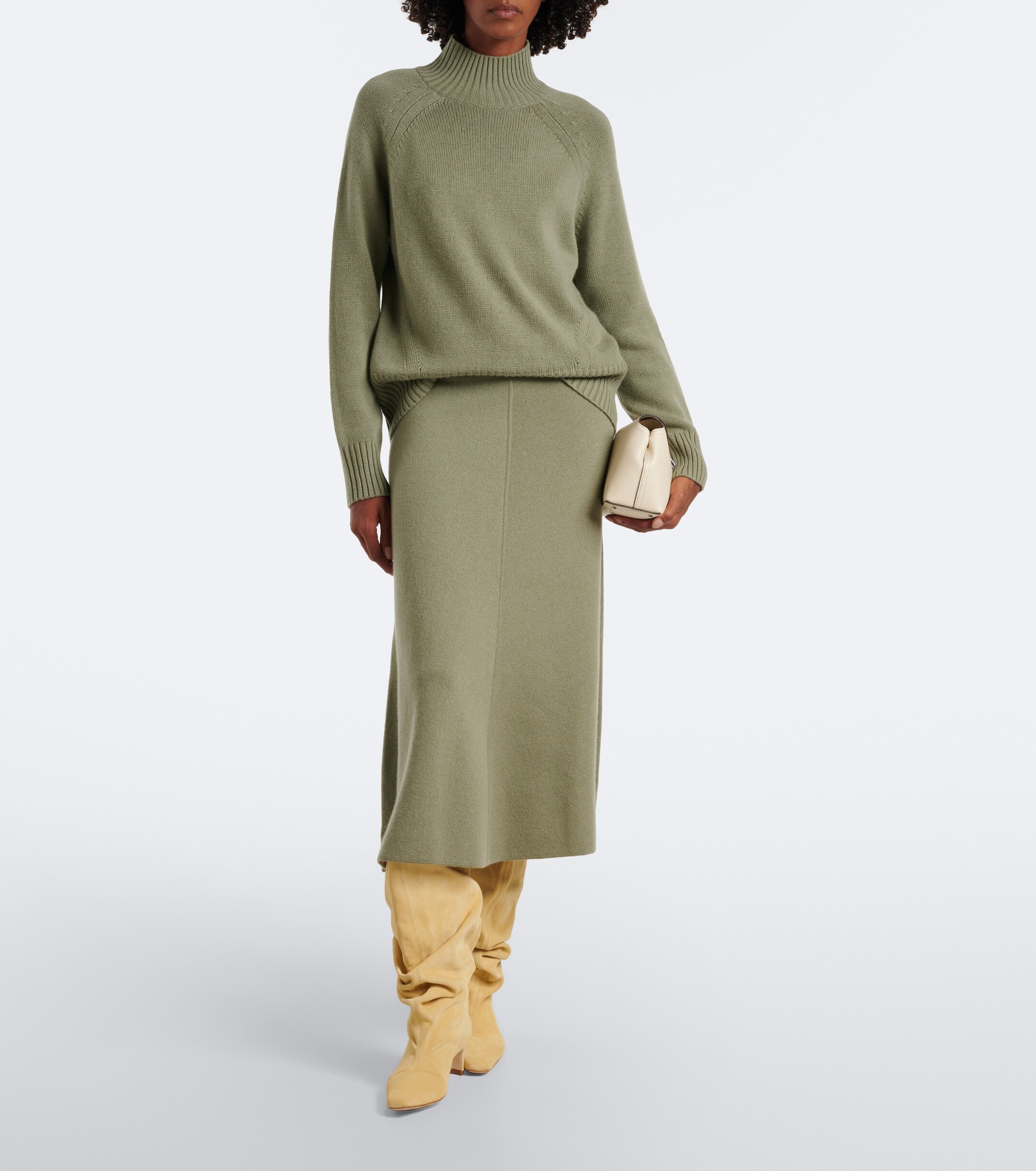 Jardin des Orangers Jardin des Orangers Virgin wool and cashmere midi skirt