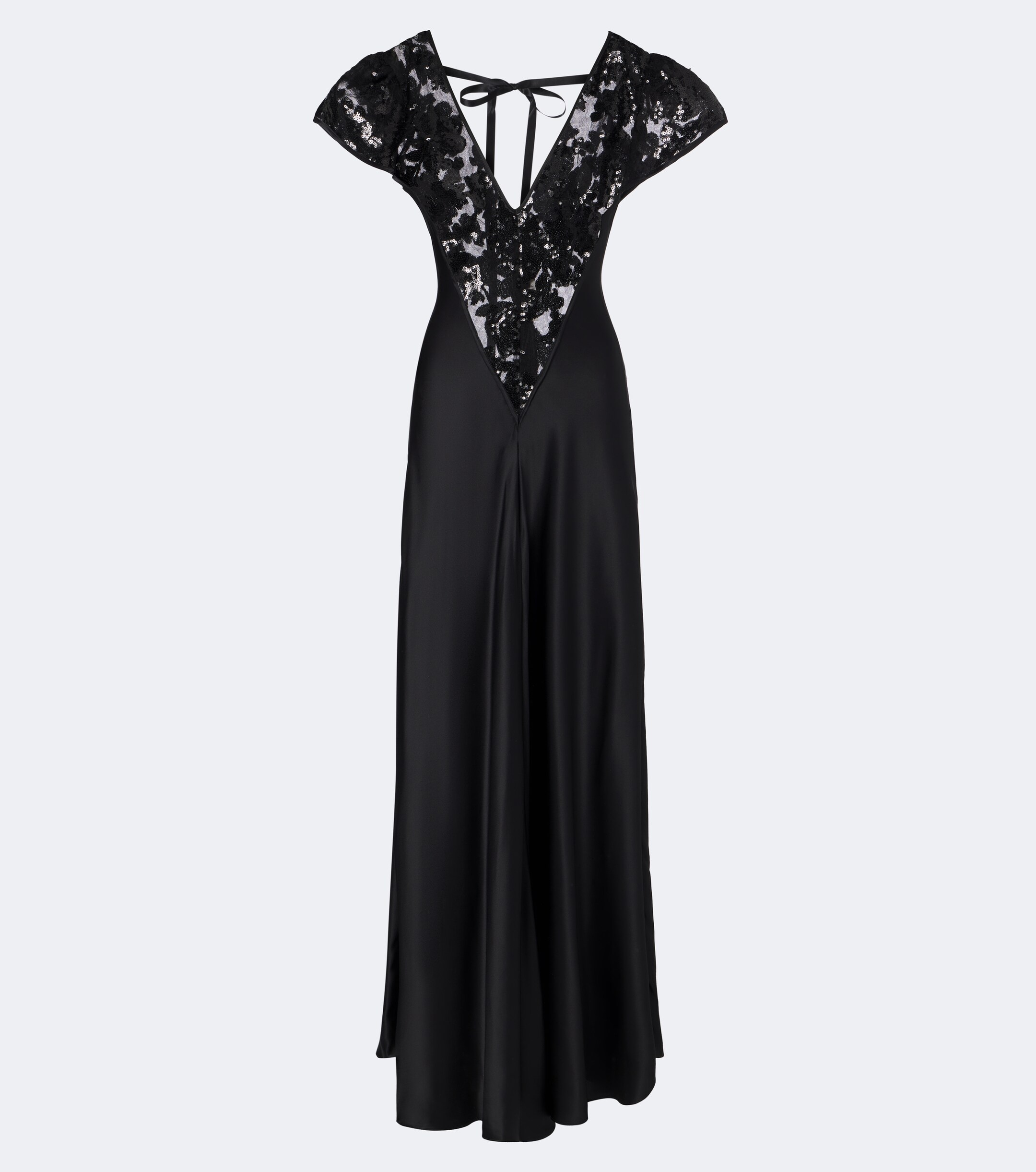 Rodarte Rodarte Lace-trimmed sequined silk satin gown