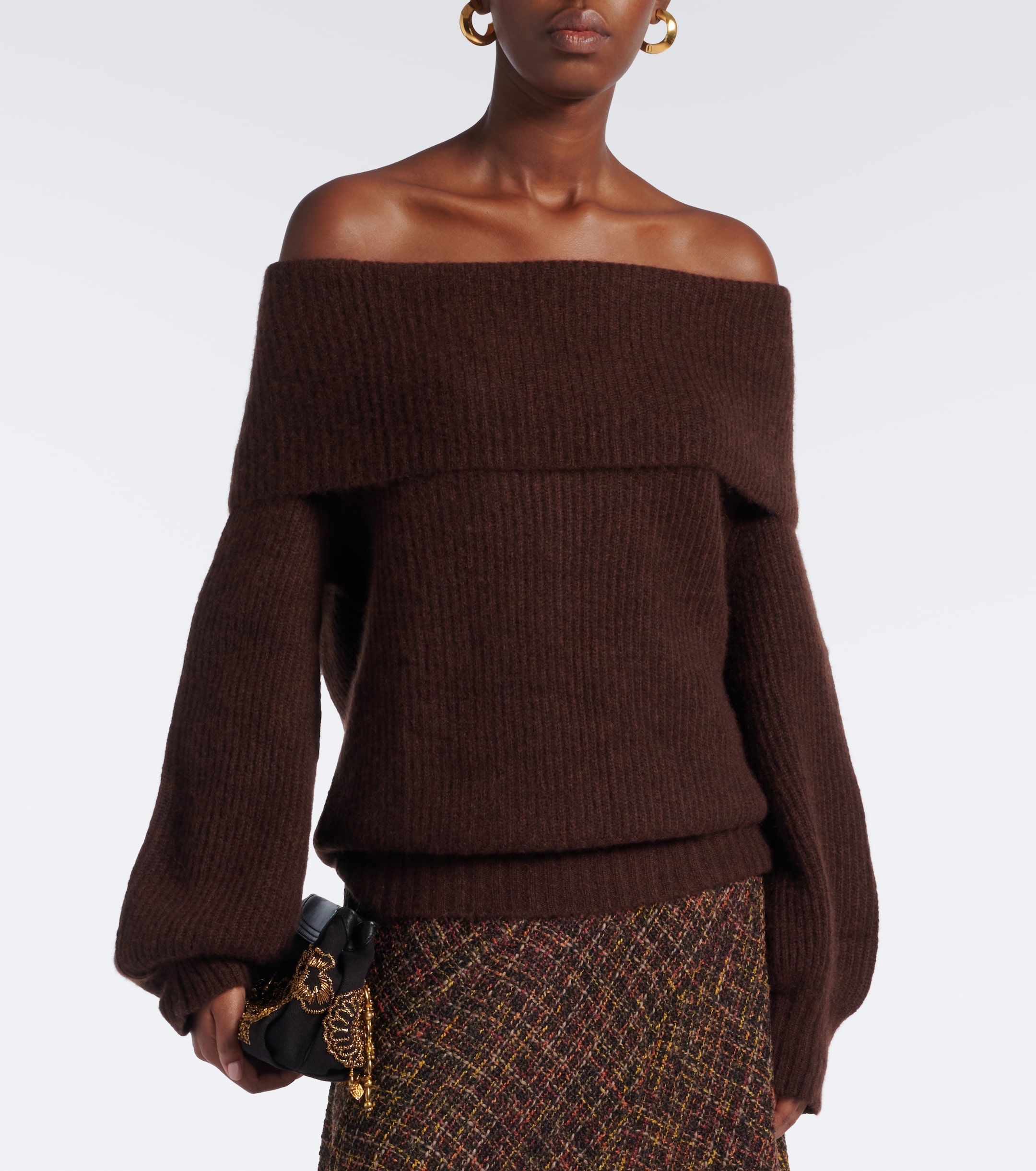Jardin des Orangers Jardin des Orangers Off-shoulder cashmere and silk sweater
