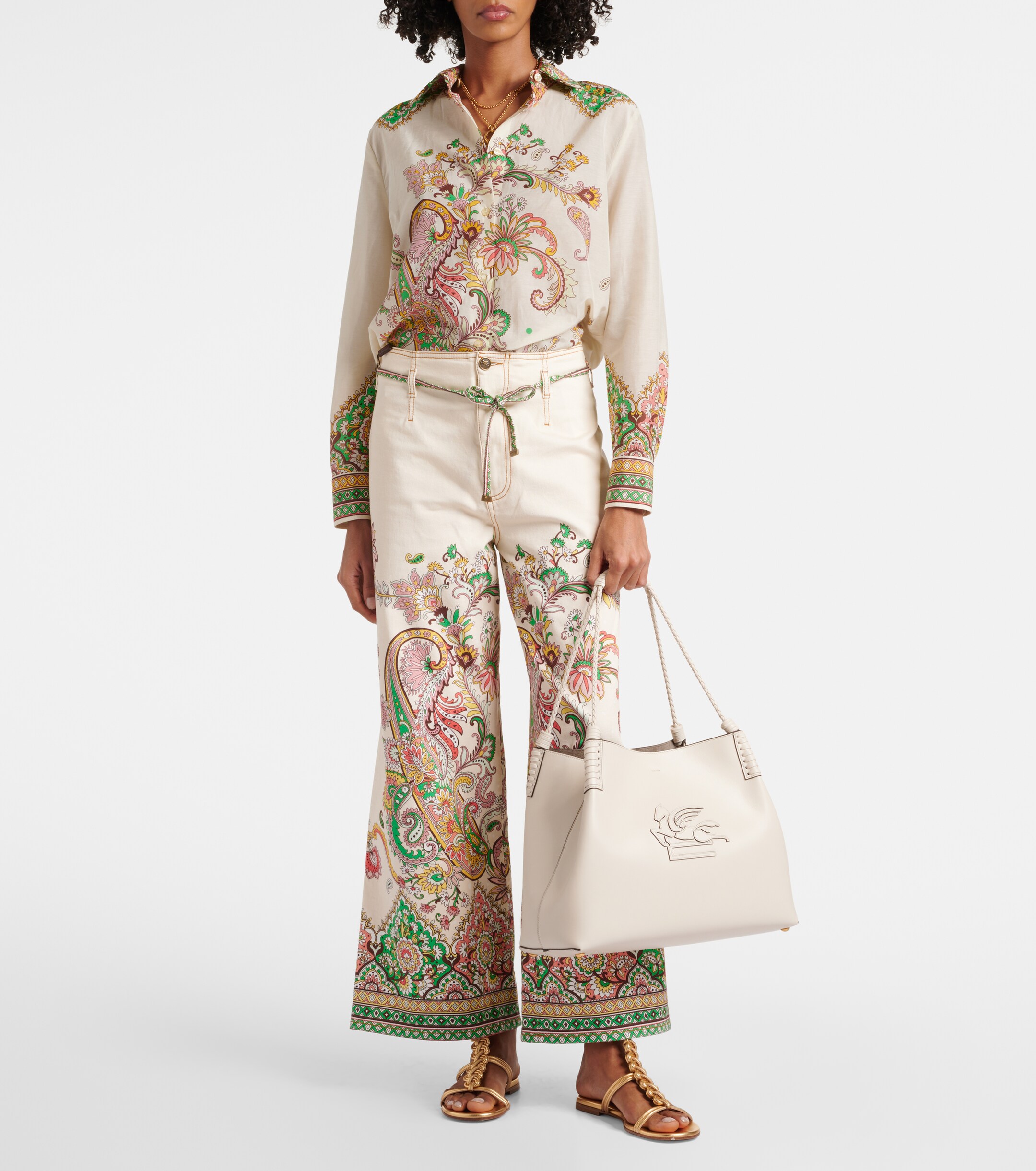 Etro Libra Large leather tote bag