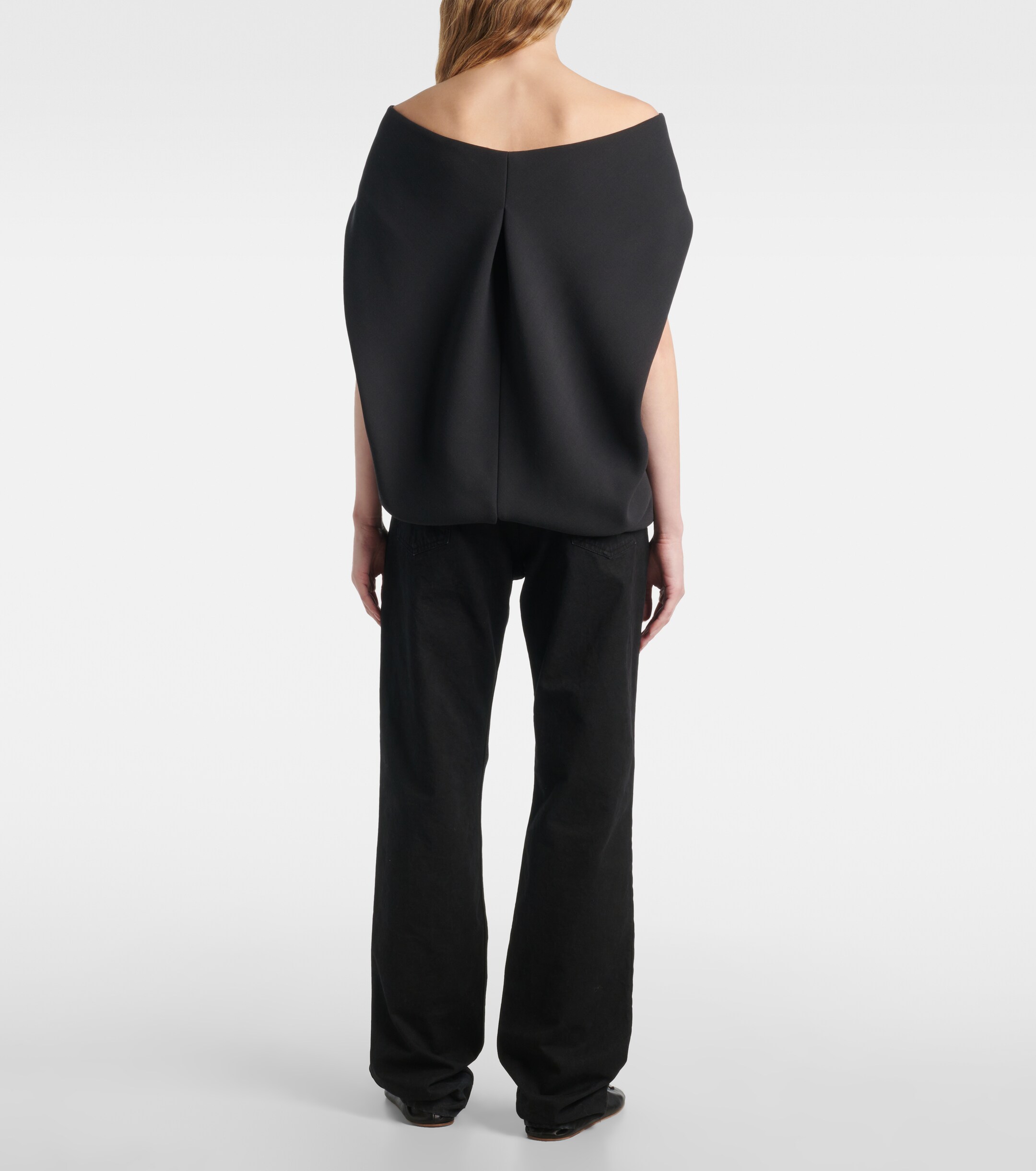 The Row Pallenberg off-shoulder wool-blend top