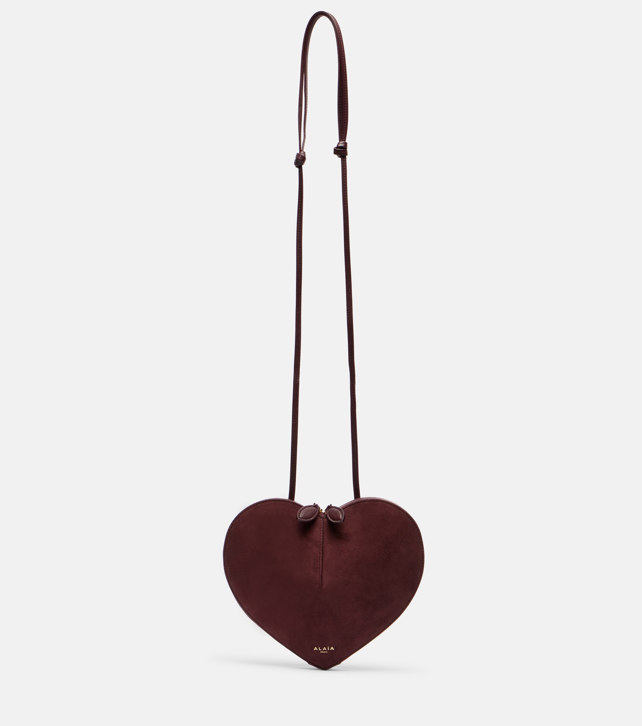 Alaïa Le Cœur suede crossbody bag