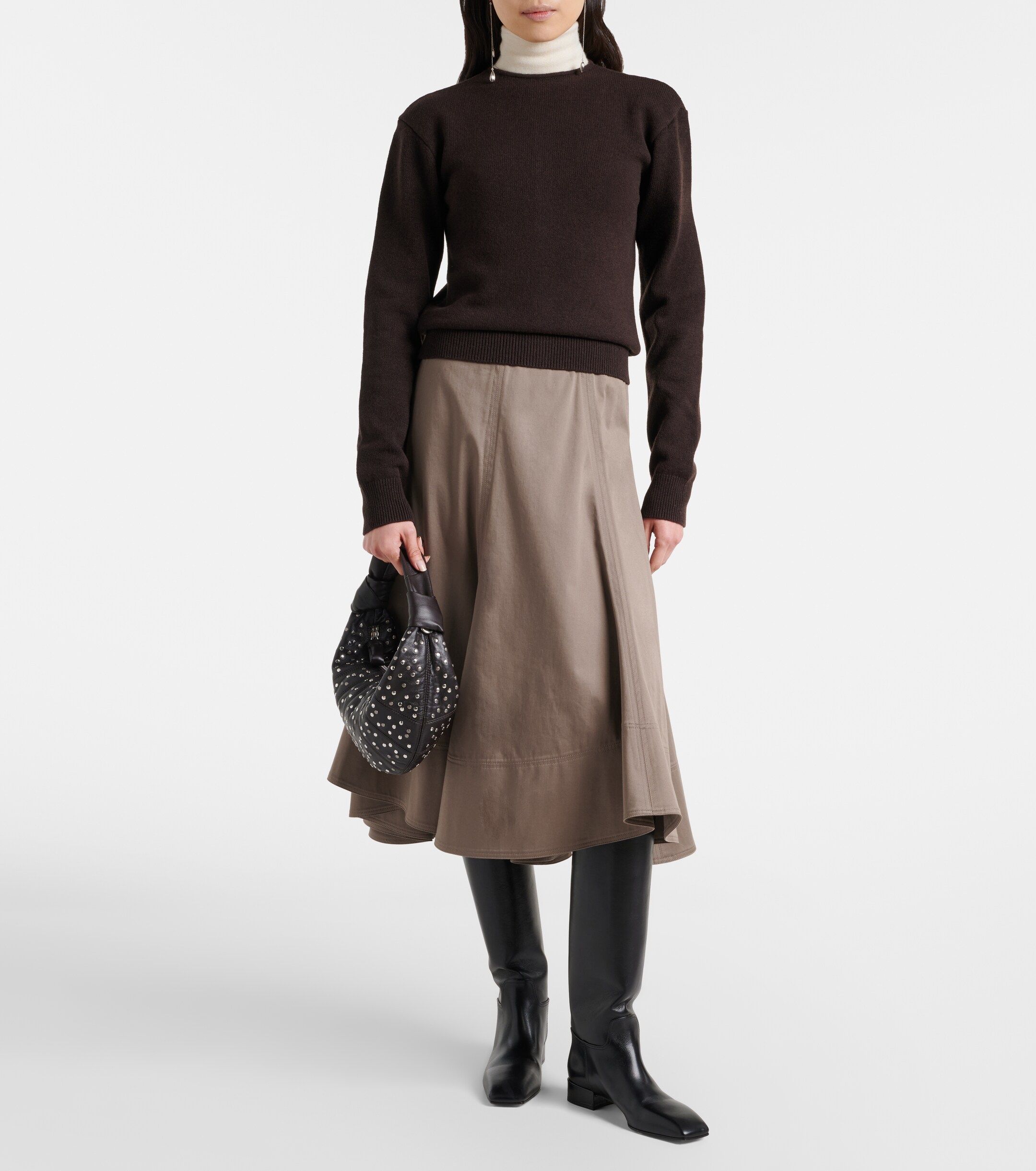 Lemaire Croissant Large leather shoulder bag