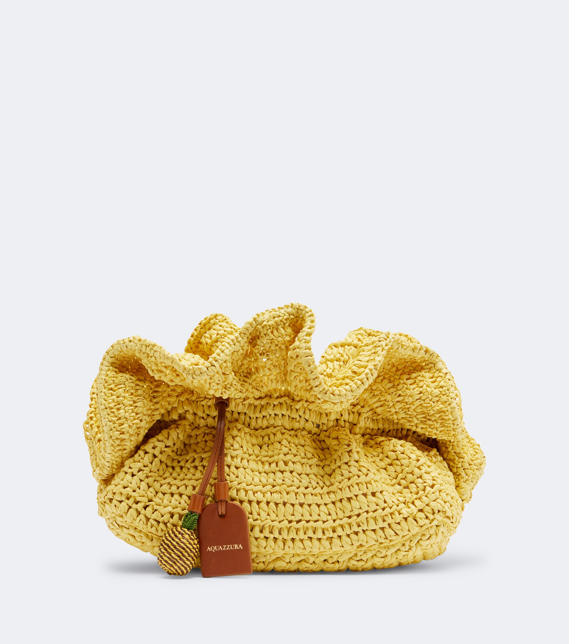AQUAZZURA Paradise raffia clutch