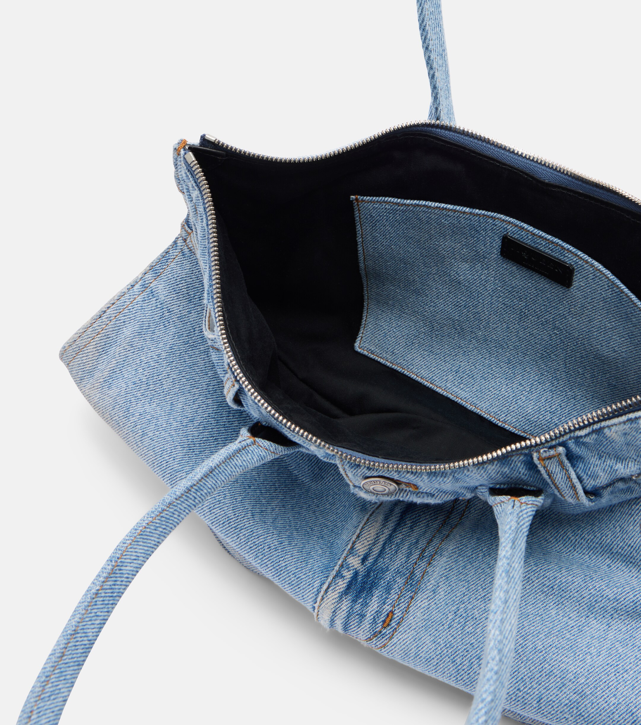 McQueen Manta Medium denim shoulder bag