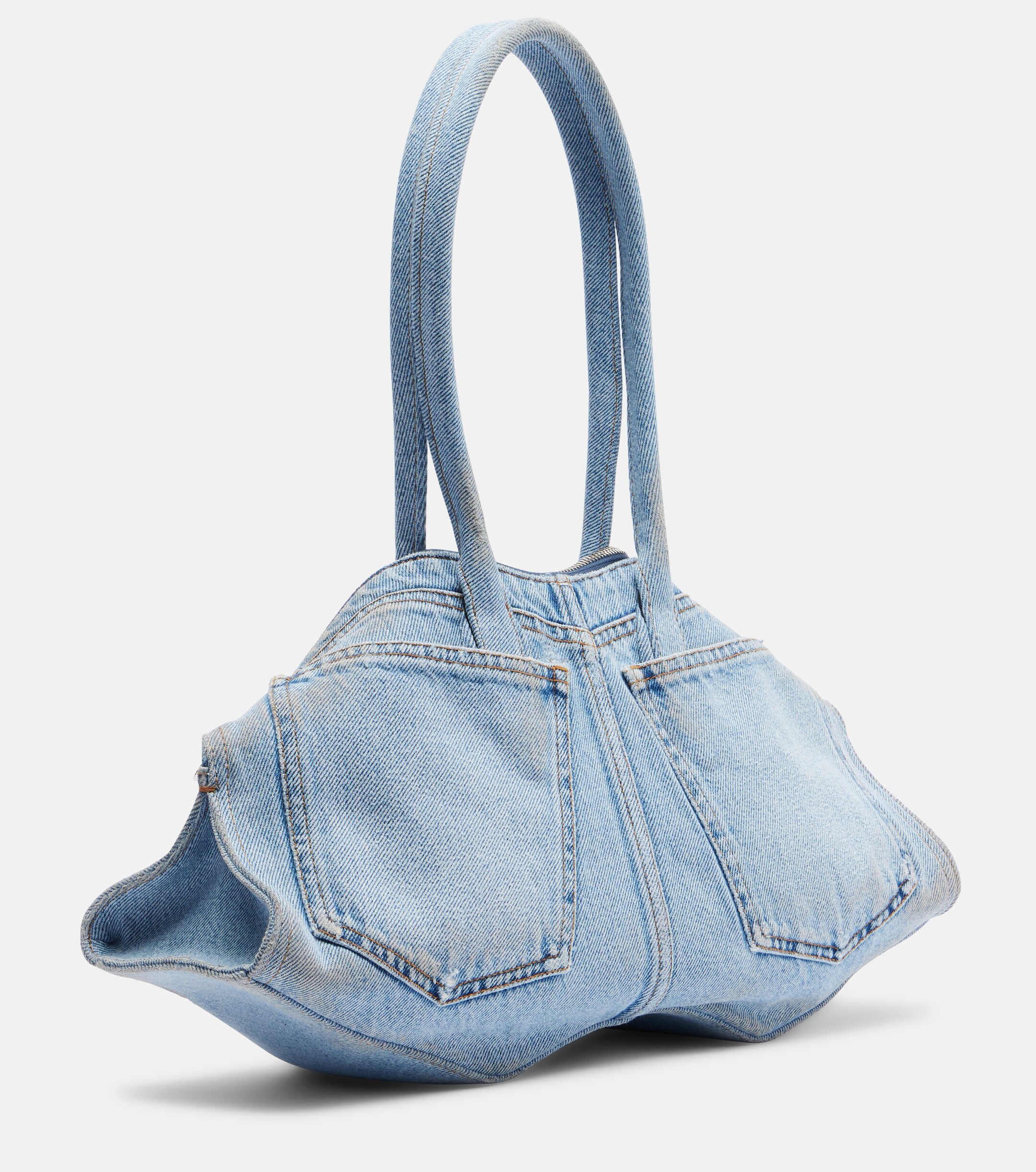 McQueen Manta Medium denim shoulder bag
