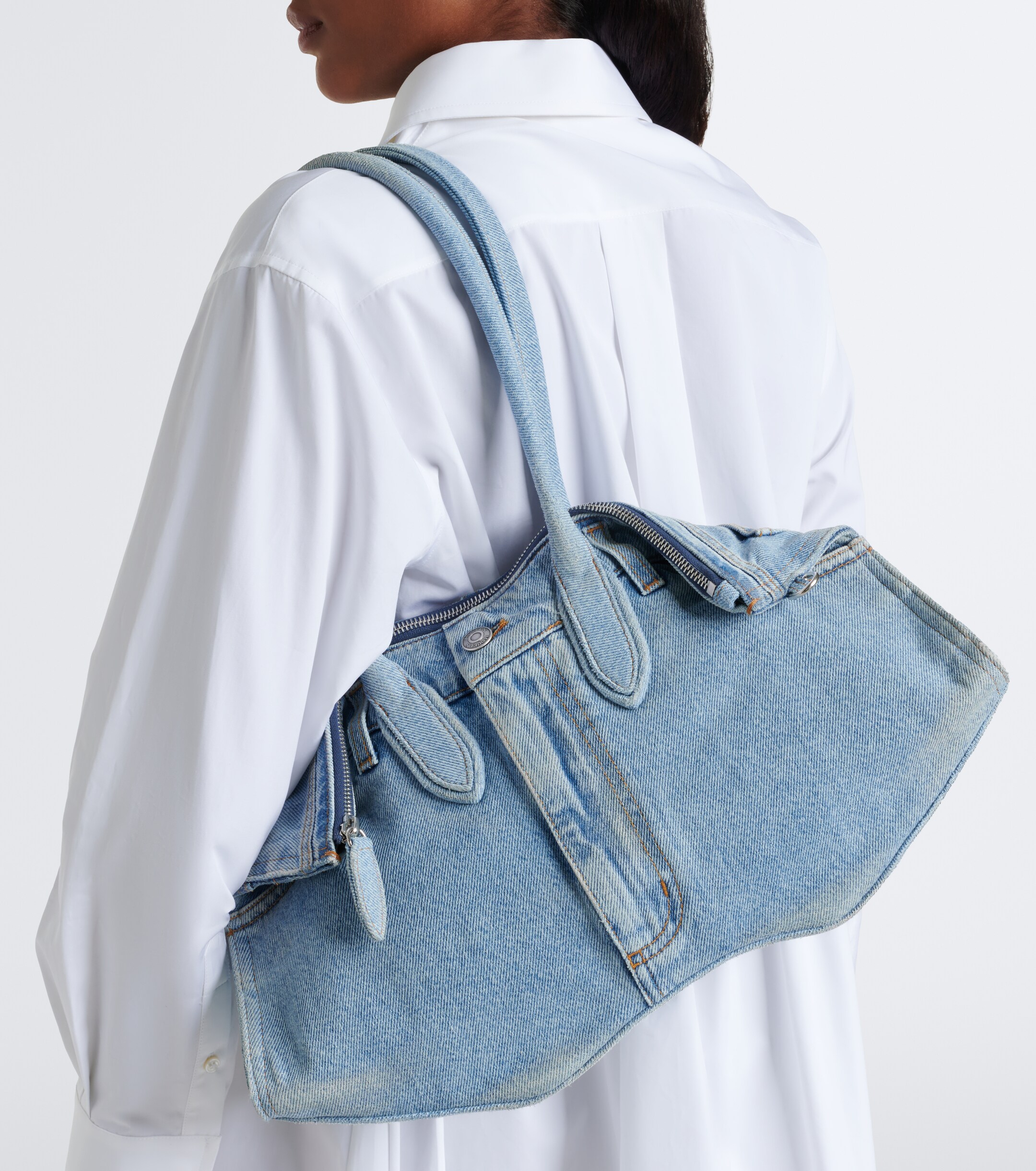 McQueen Manta Medium denim shoulder bag