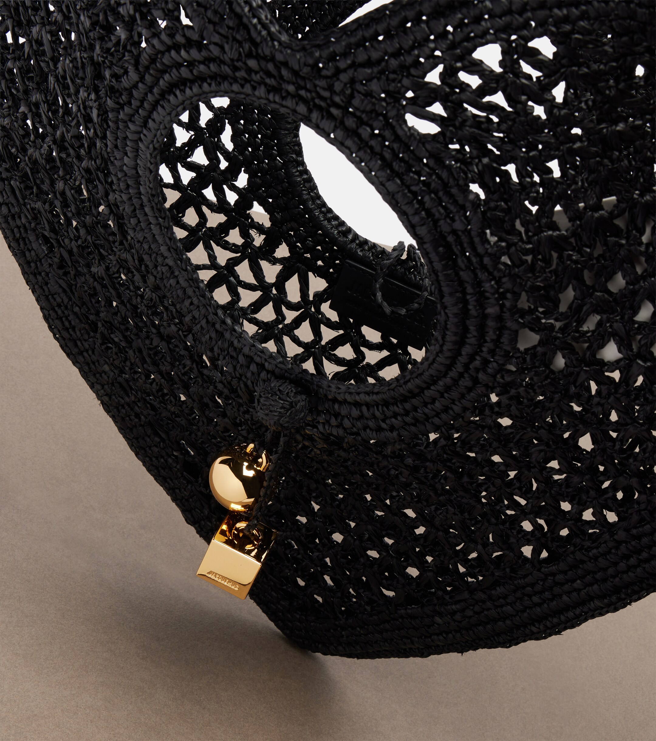 Jacquemus Spiaggia Coeur Small raffia top-handle bag