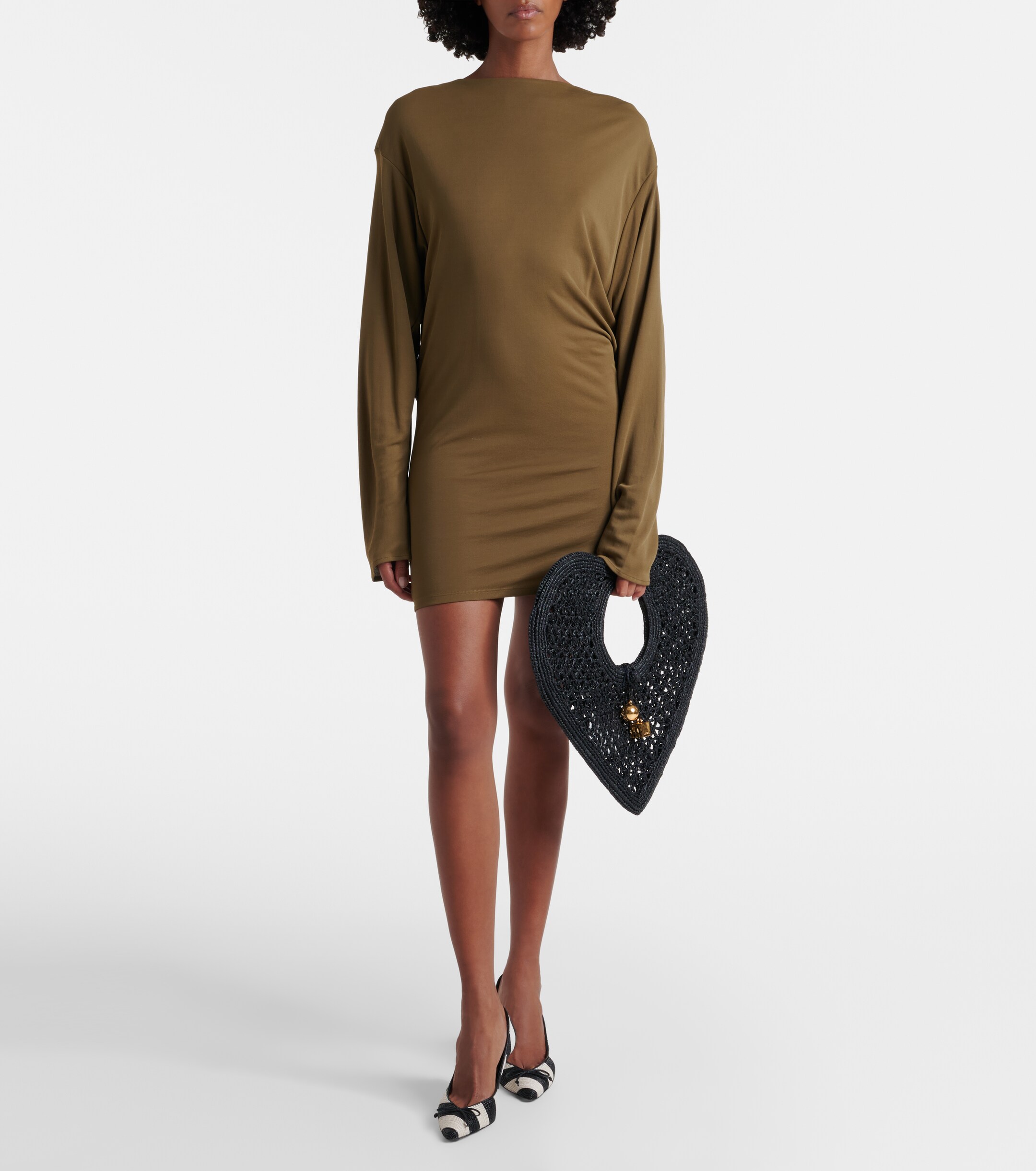 Jacquemus Spiaggia Coeur Small raffia top-handle bag