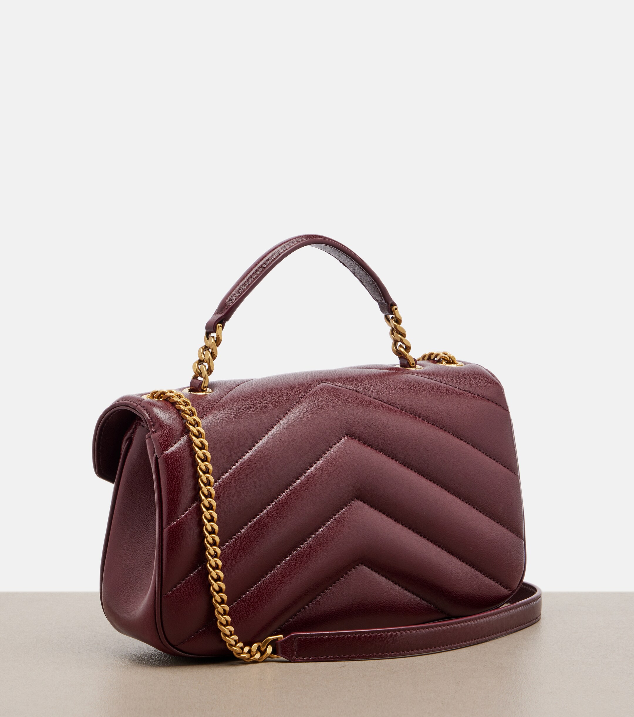 Saint Laurent Loulou Medium leather top-handle bag