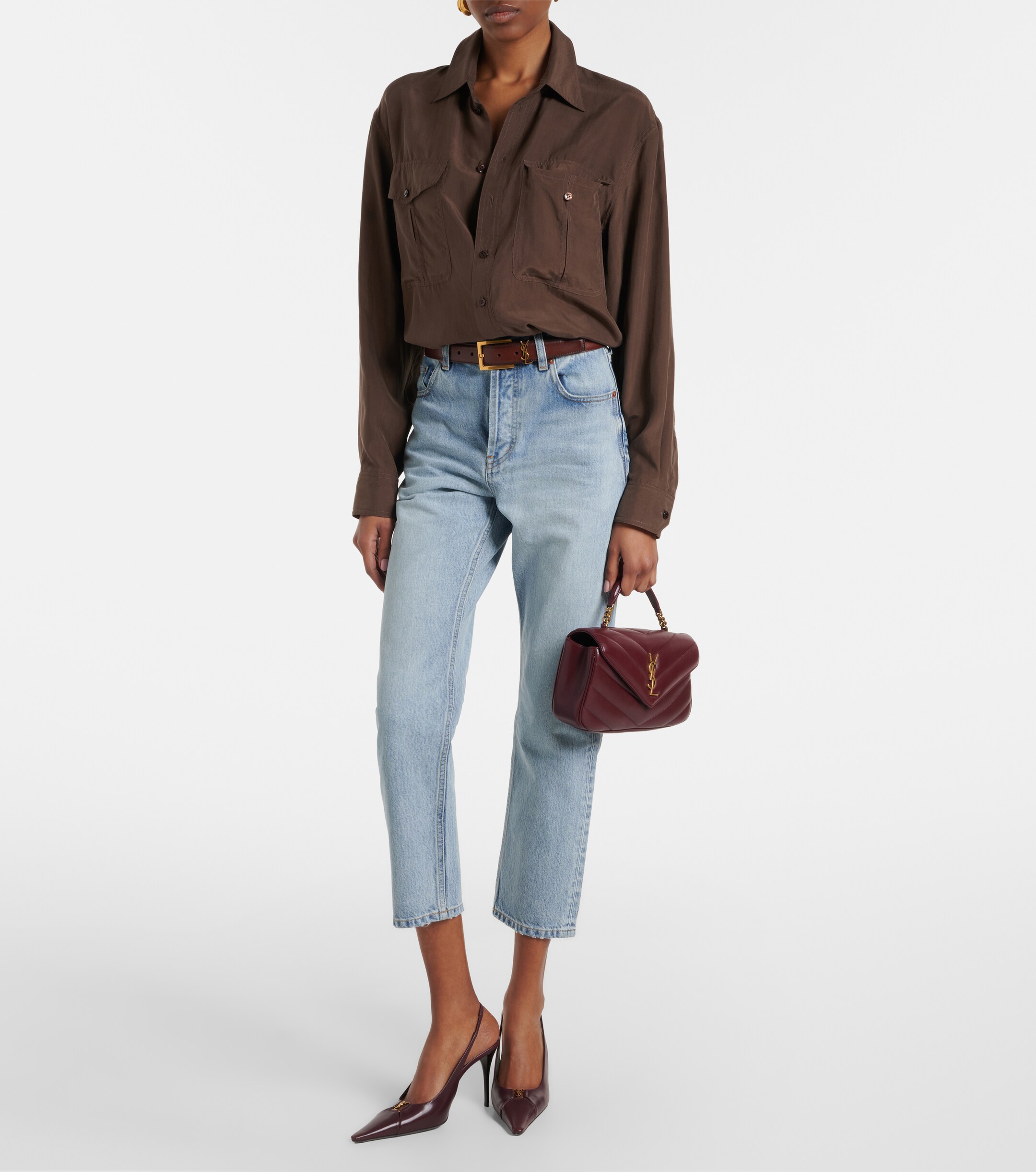Saint Laurent Loulou Medium leather top-handle bag