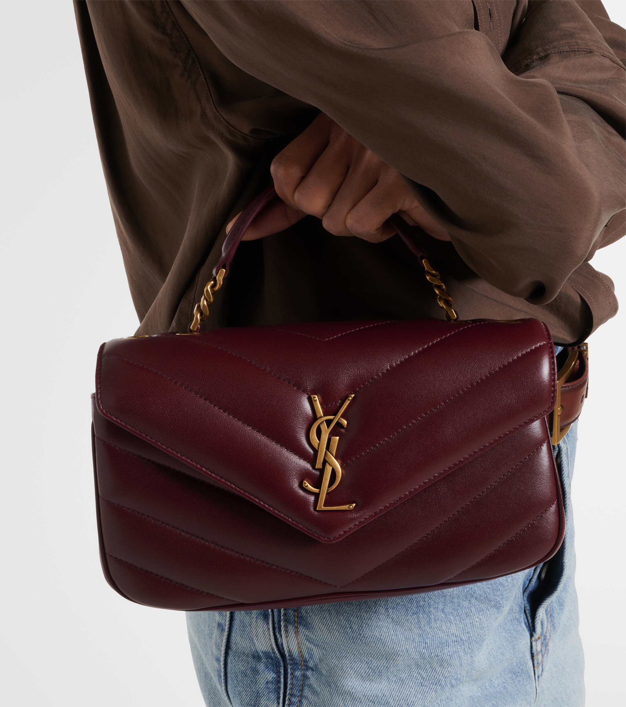 Saint Laurent Loulou Medium leather top-handle bag