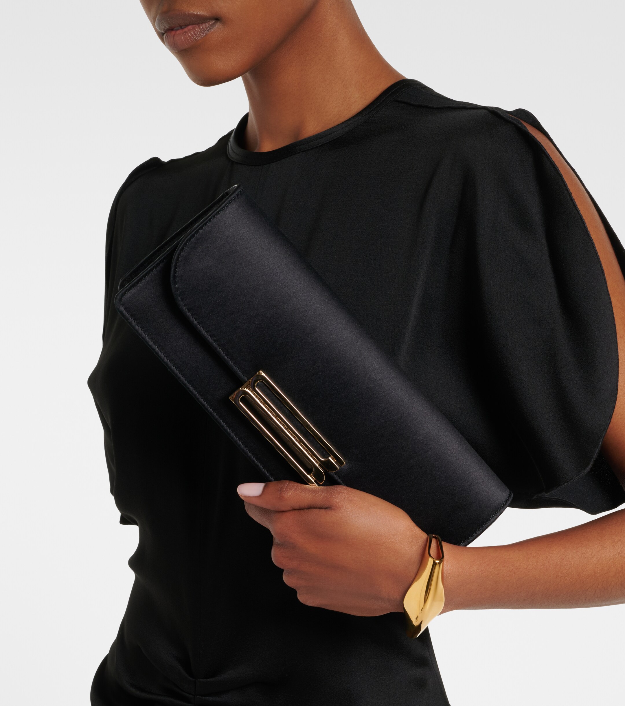Victoria Beckham Dorian East-West satin clutch