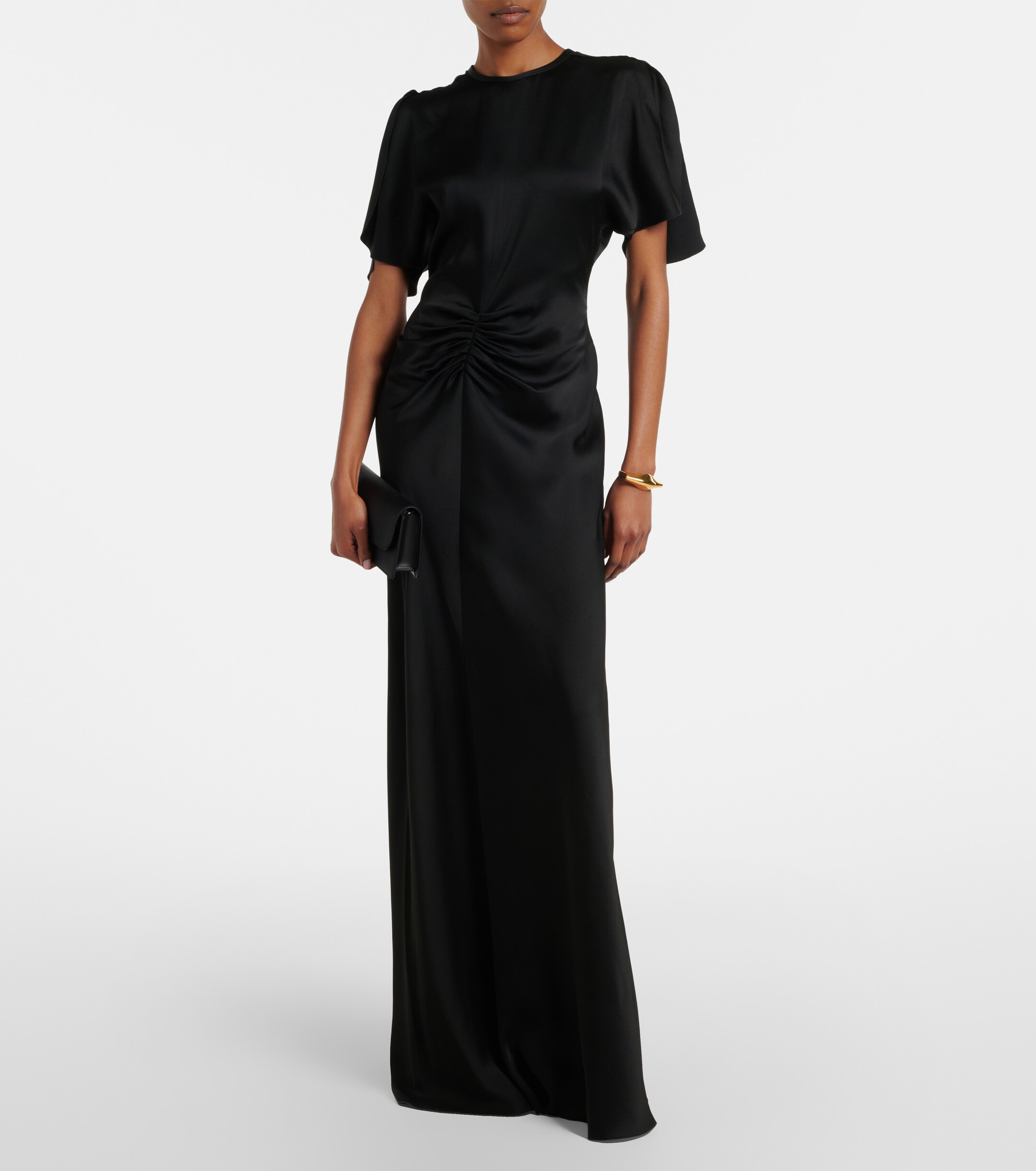 Victoria Beckham Dorian East-West satin clutch