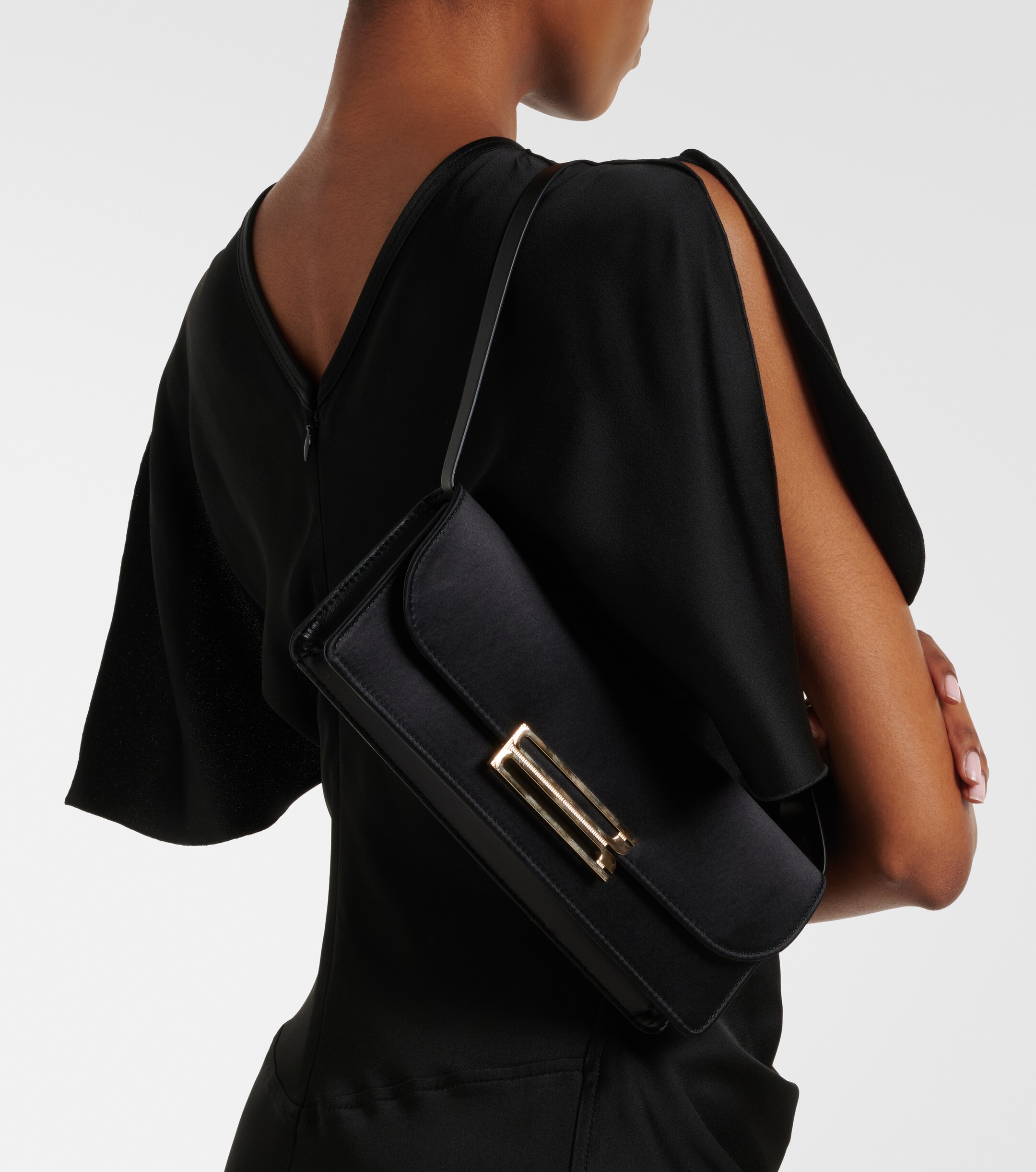 Victoria Beckham Dorian East-West satin clutch