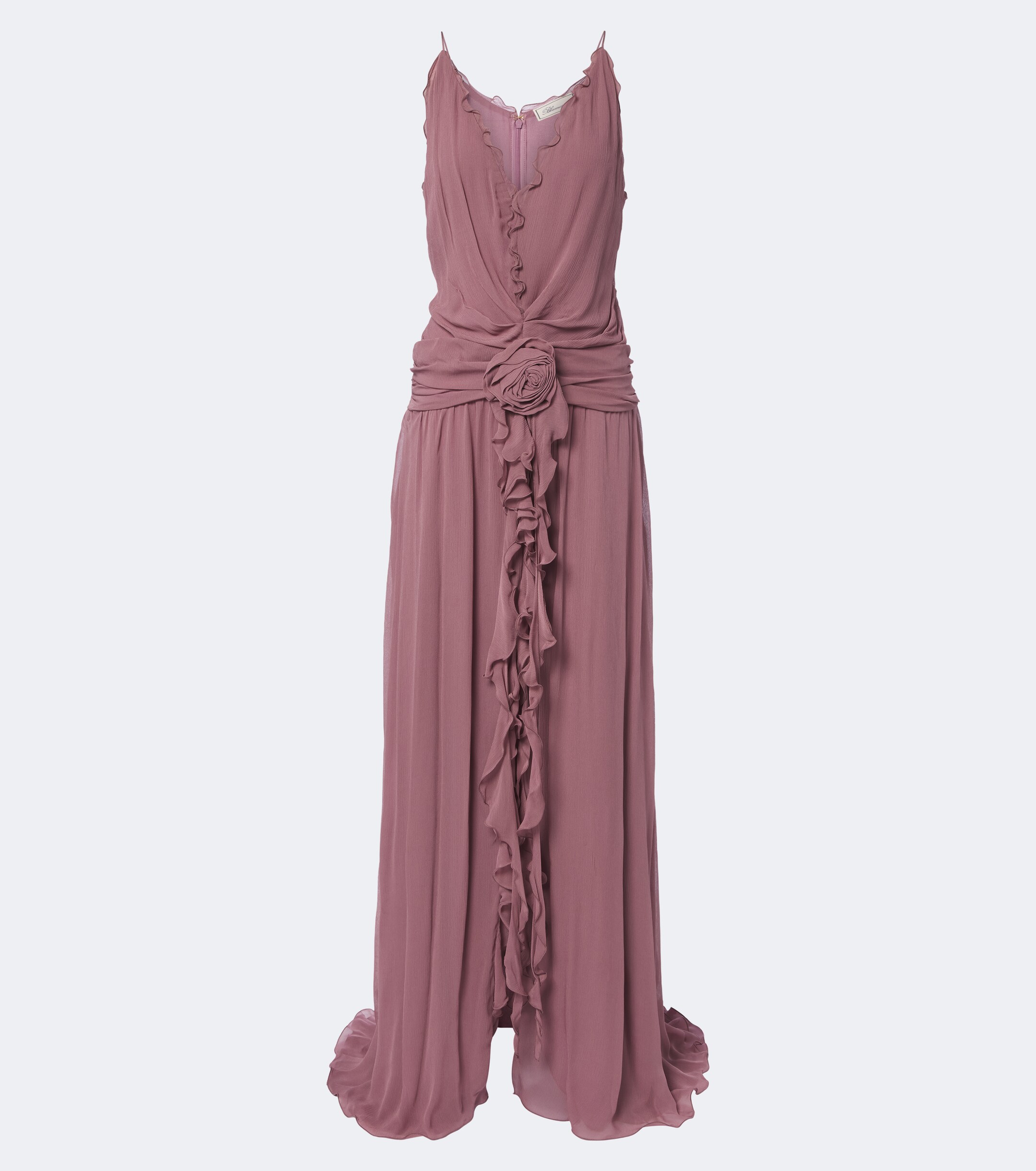 Blumarine Blumarine Floral-appliqué ruffled georgette gown