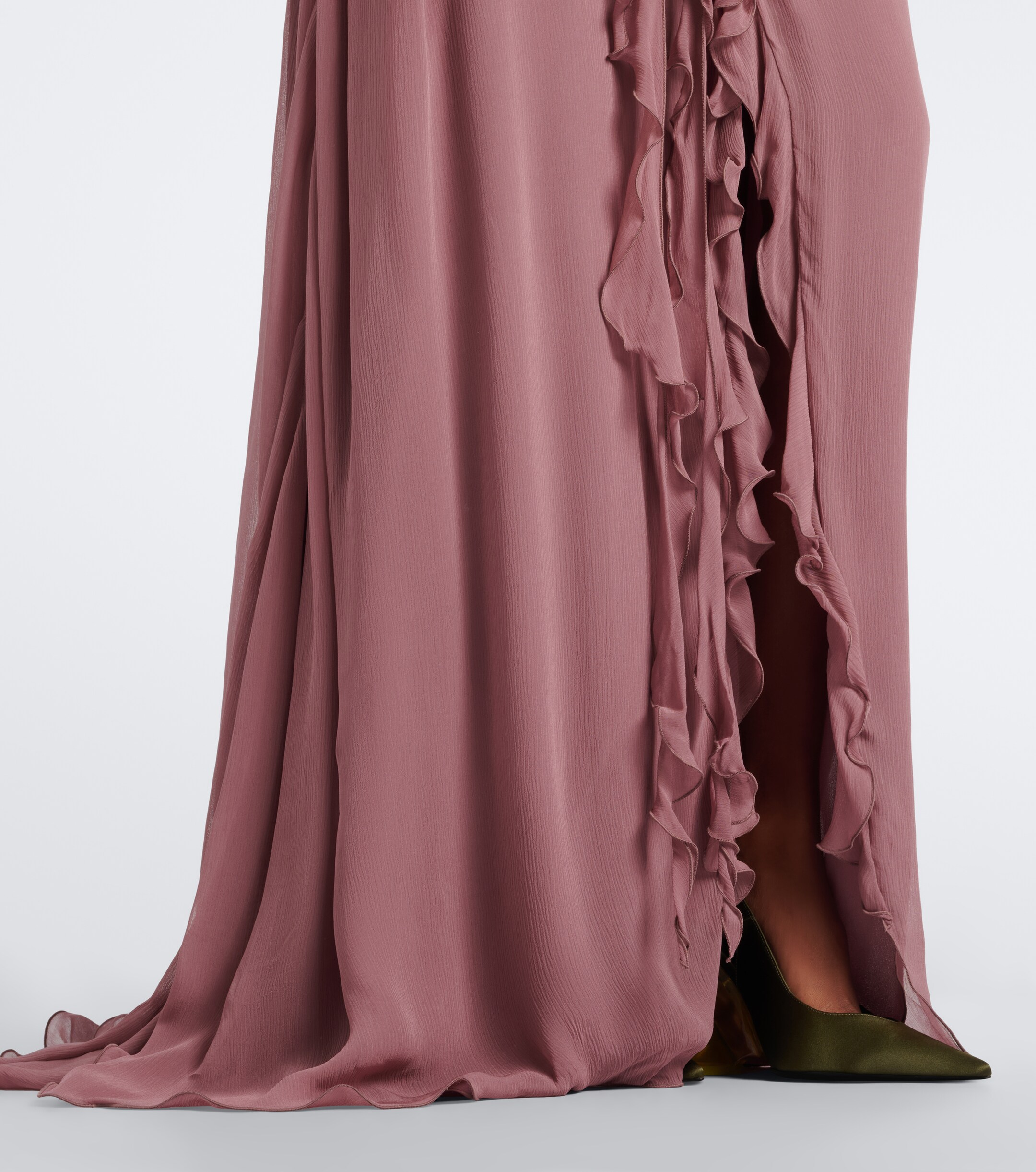 Blumarine Blumarine Floral-appliqué ruffled georgette gown