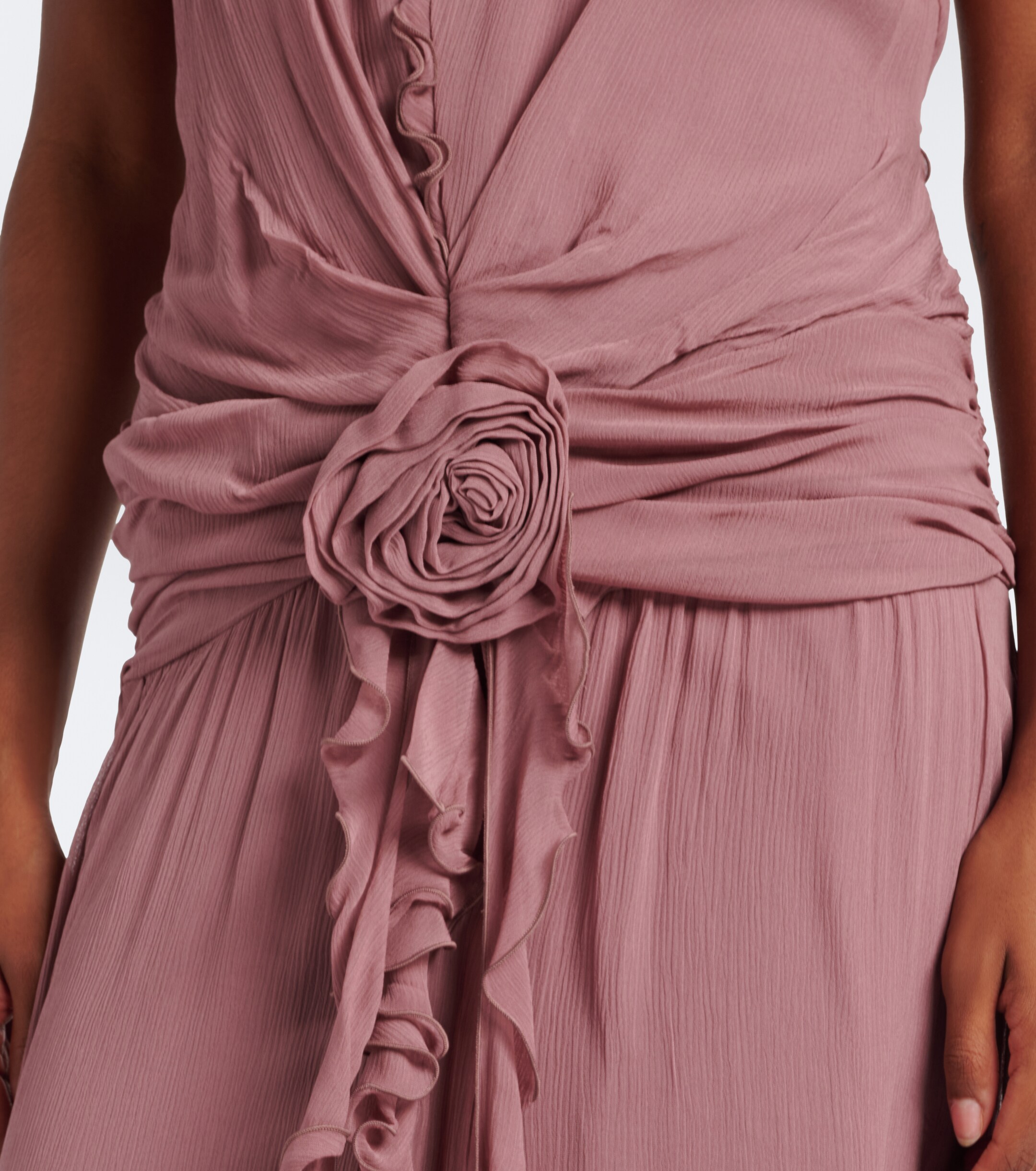 Blumarine Blumarine Floral-appliqué ruffled georgette gown