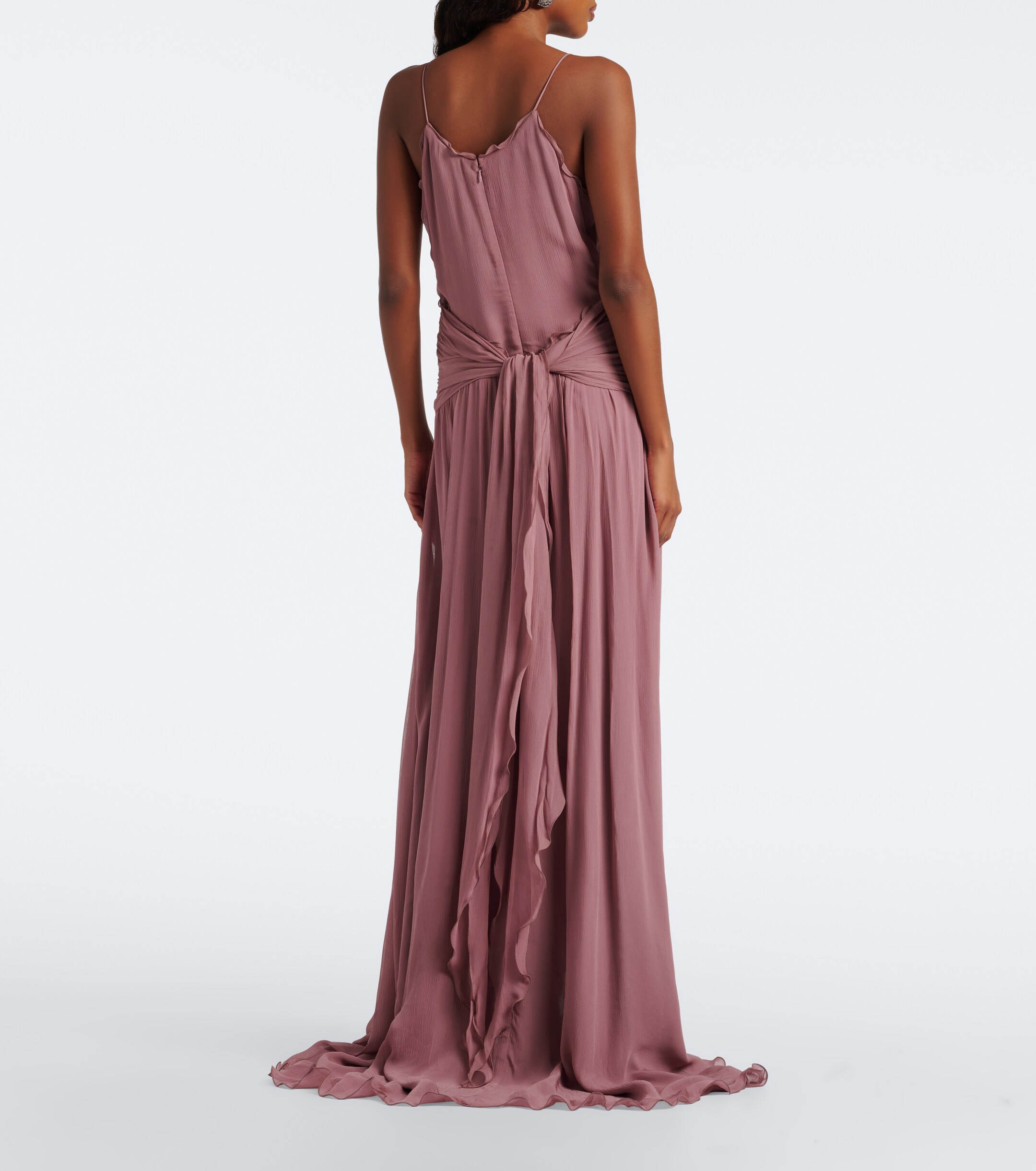 Blumarine Blumarine Floral-appliqué ruffled georgette gown