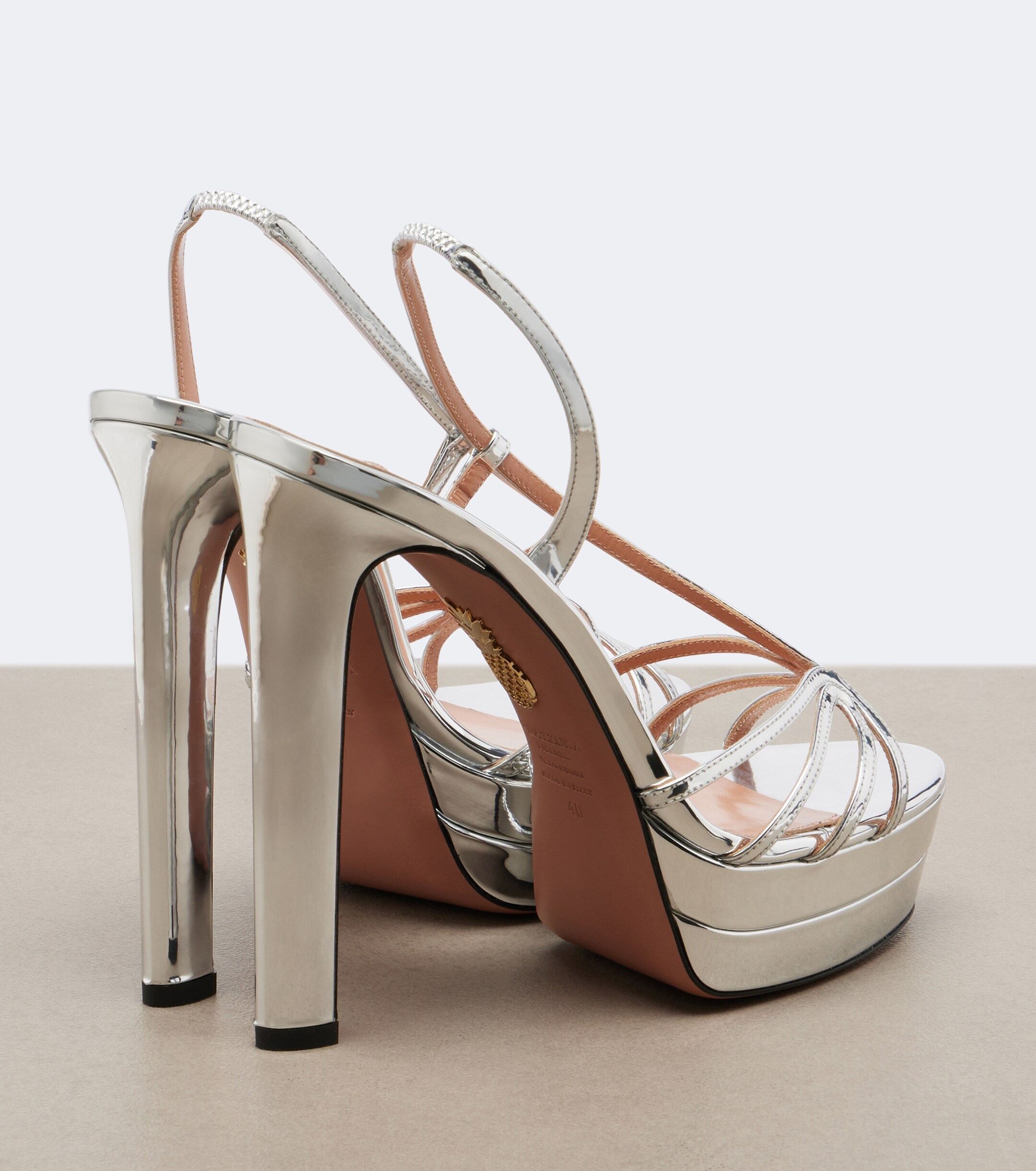 AQUAZZURA Aquazzura Talk To Me metallic leather sandals