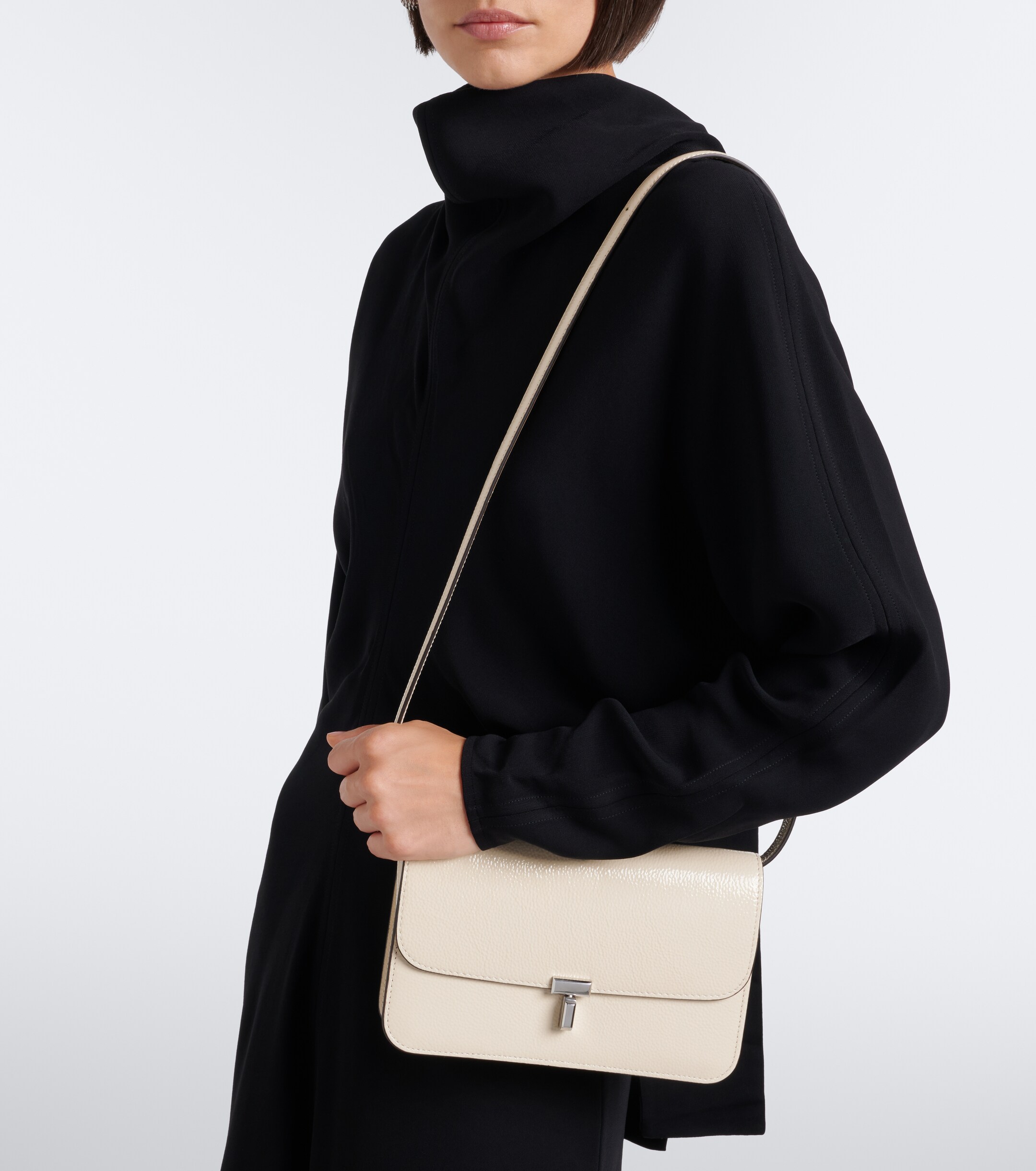 TOTEME T-Lock patent leather crossbody bag