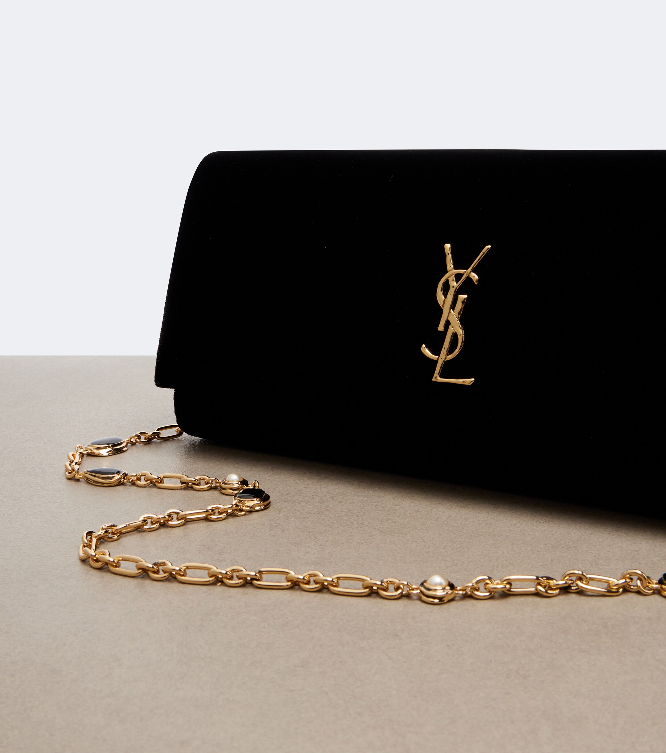 Saint Laurent Cassandre velvet clutch