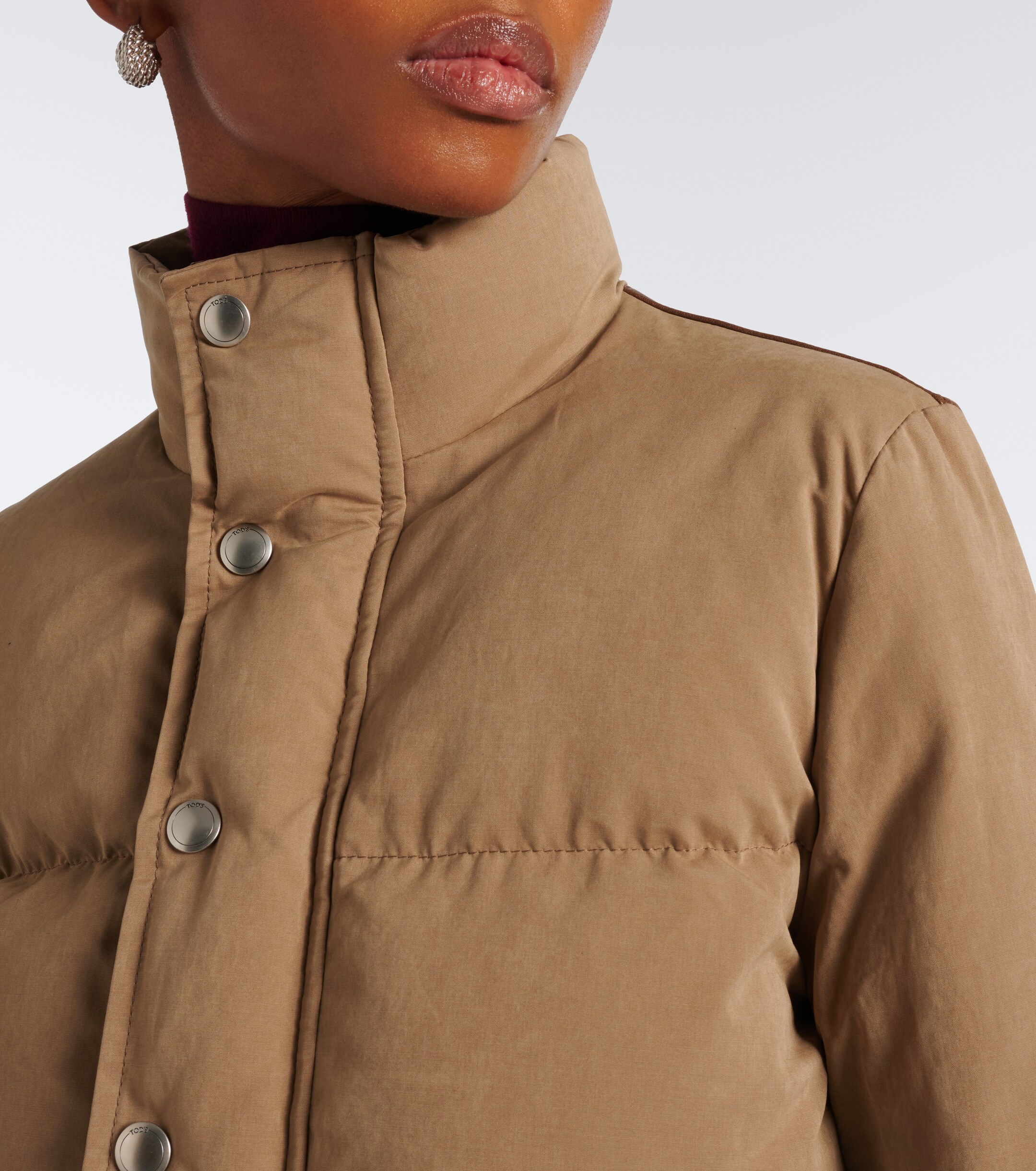Tod's Tod's Leather-trimmed puffer jacket