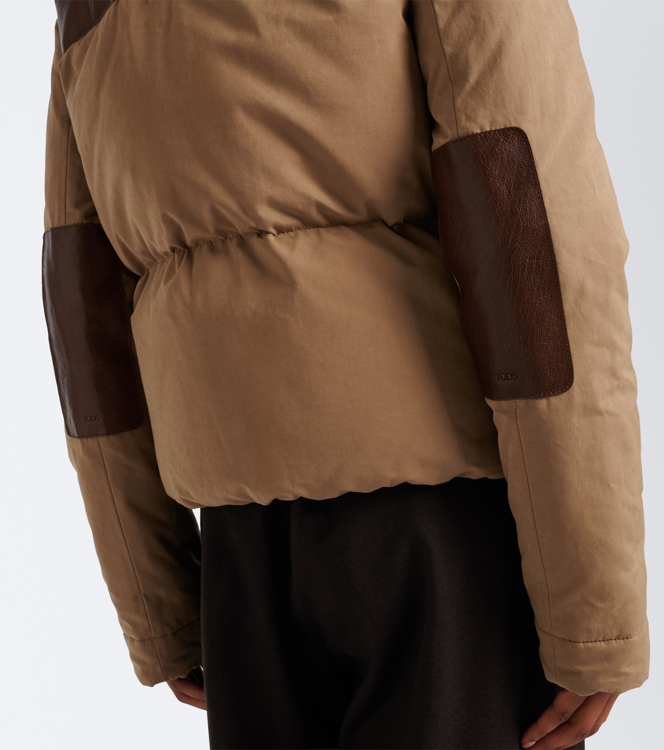 Tod's Tod's Leather-trimmed puffer jacket
