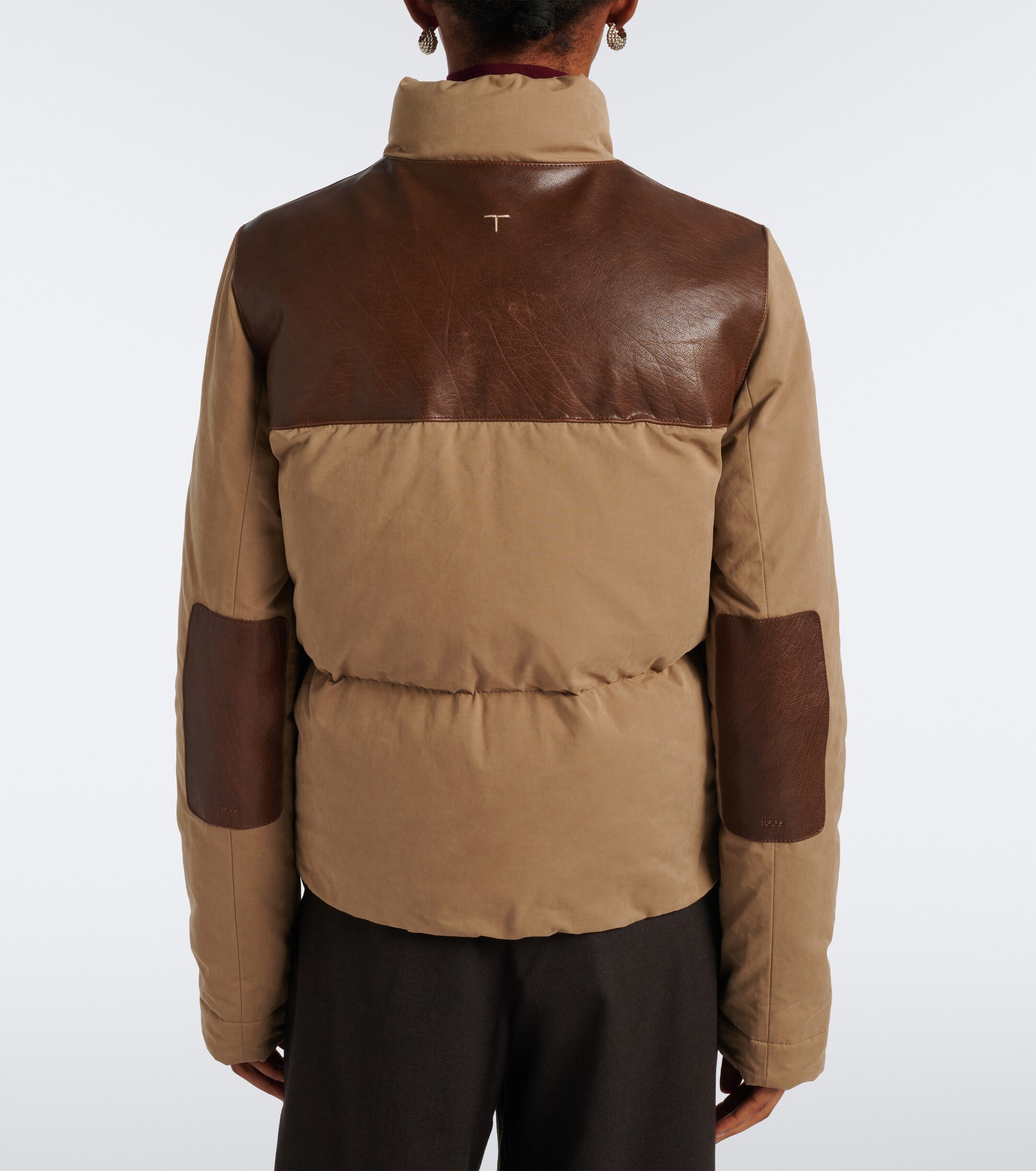 Tod's Tod's Leather-trimmed puffer jacket