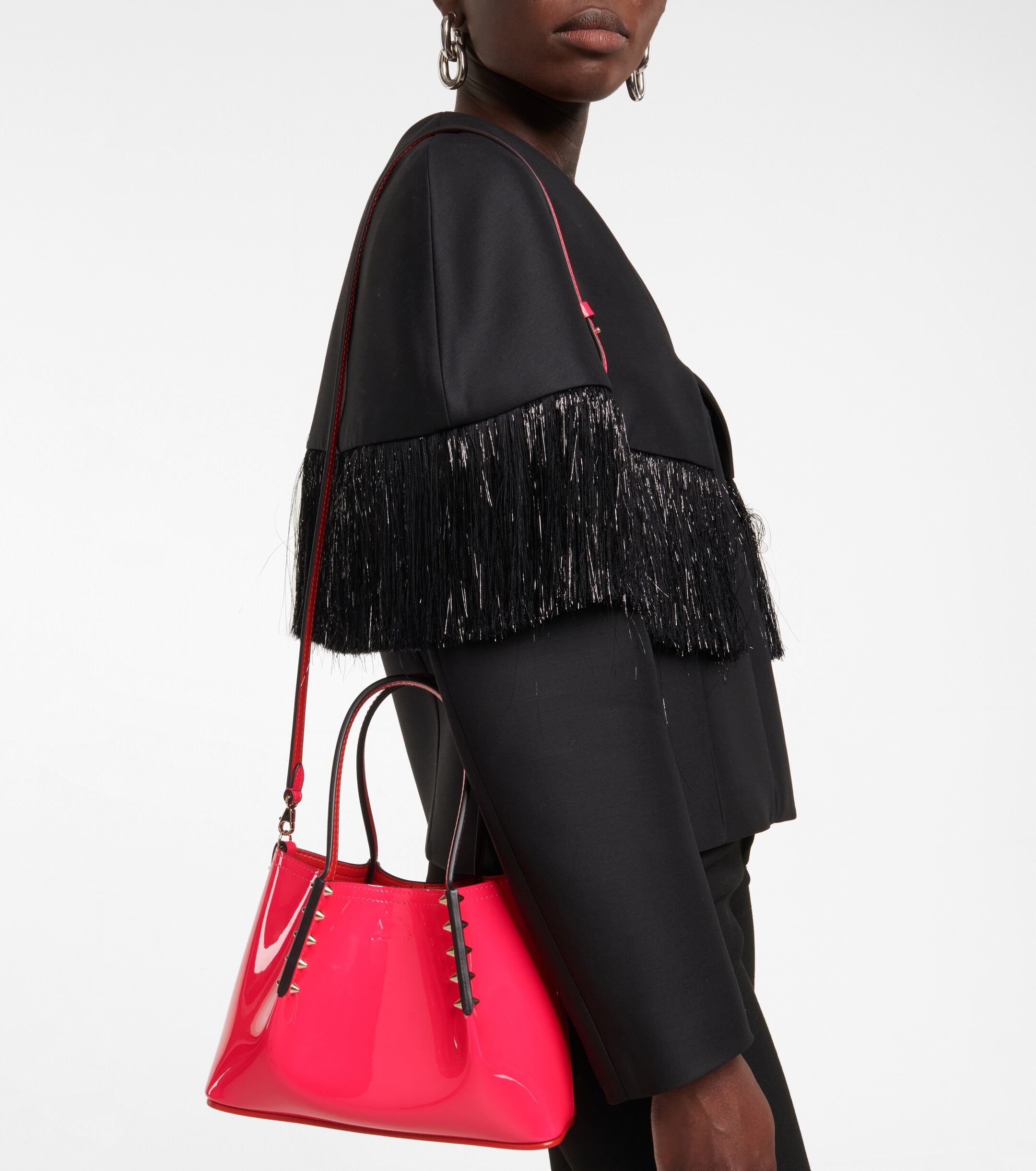 CHRISTIAN LOUBOUTIN Cabarock Mini patent leather tote