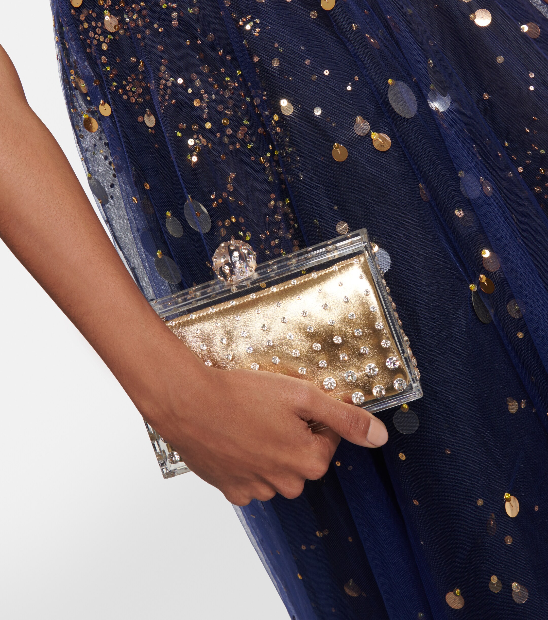 AQUAZZURA Tequila crystal-embellished clutch
