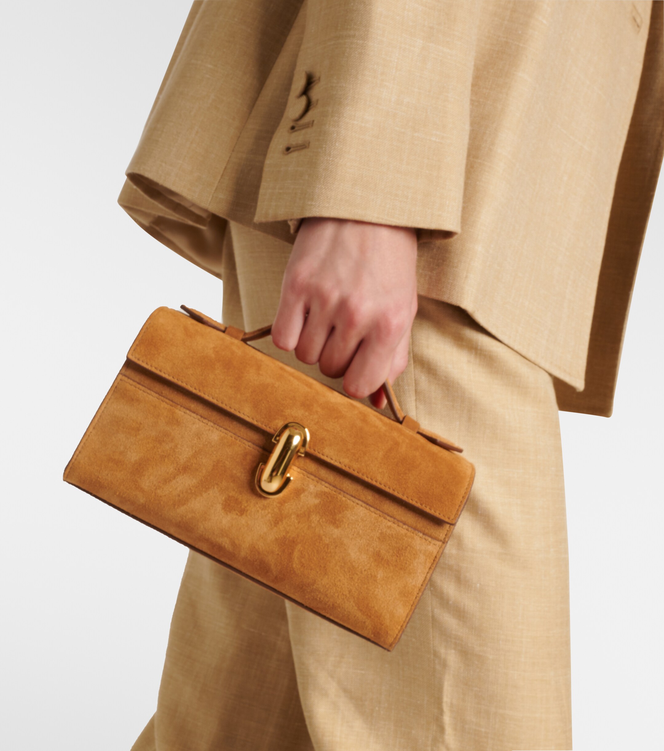 Savette Symmetry Pochette suede tote bag thumbnail