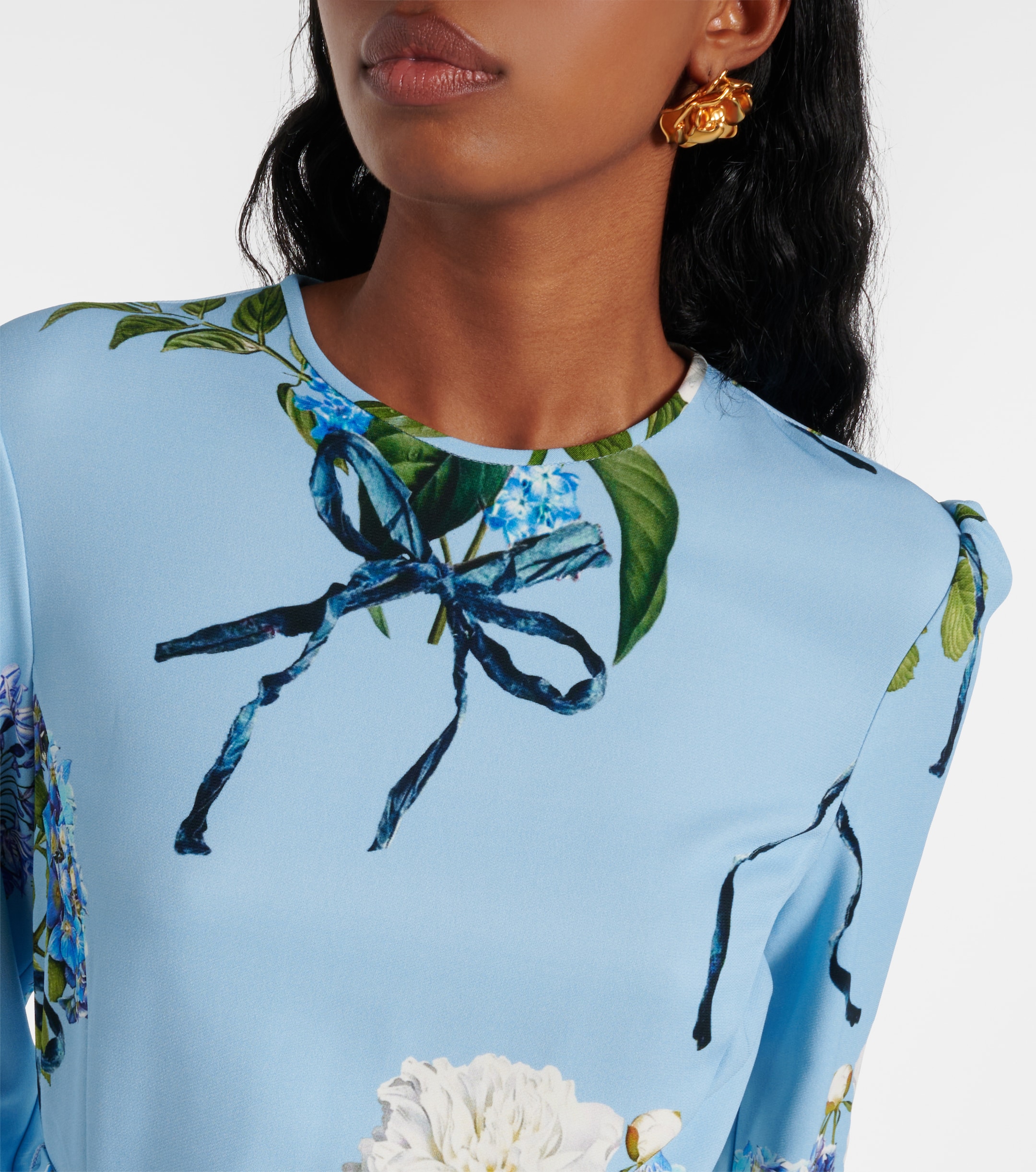sachin and babi light blue dress Monique Lhuillier Floral Embroidered Mini Dress Size 10 main image 0