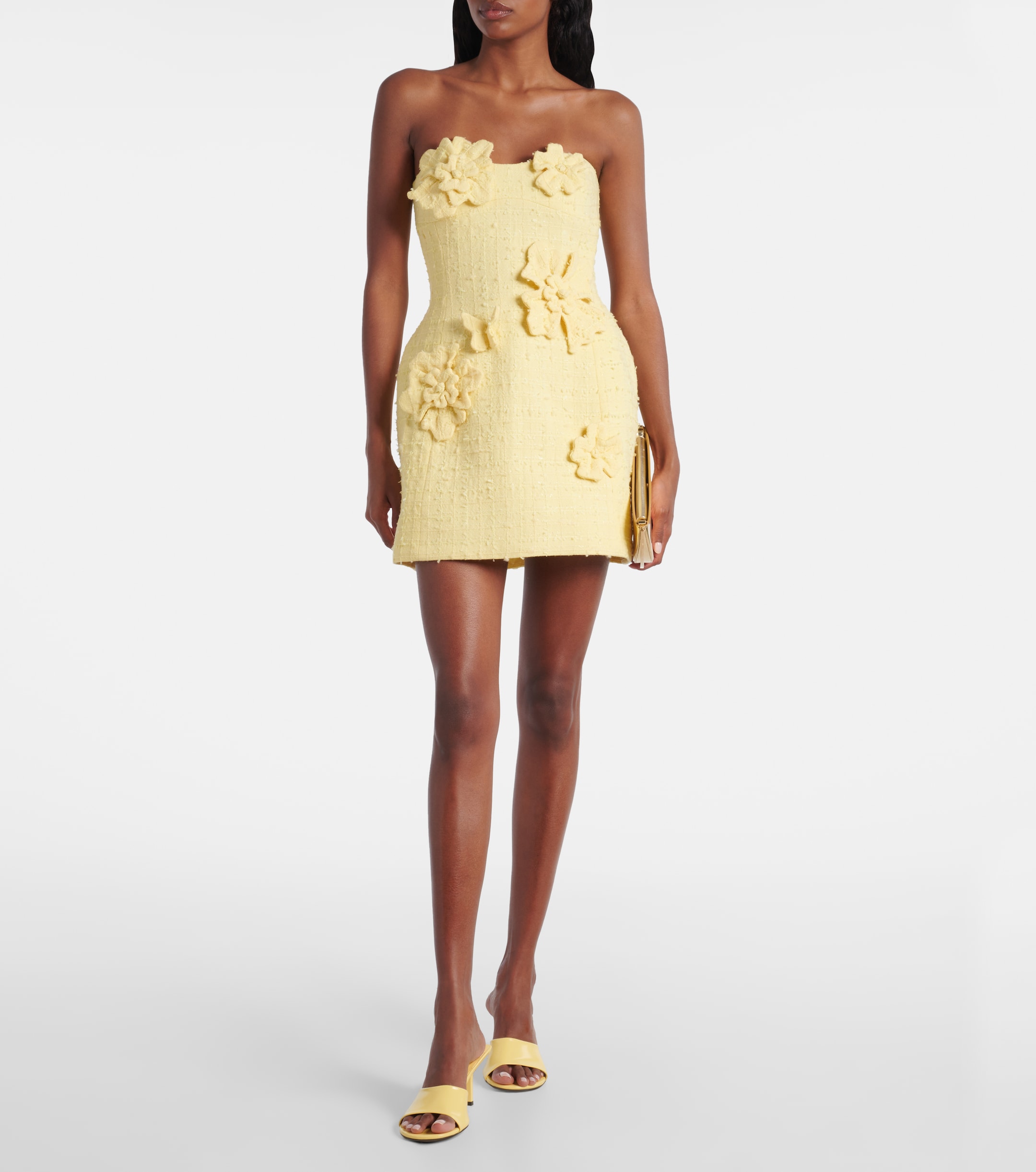 LEO LIN Rosario tweed bustier dress