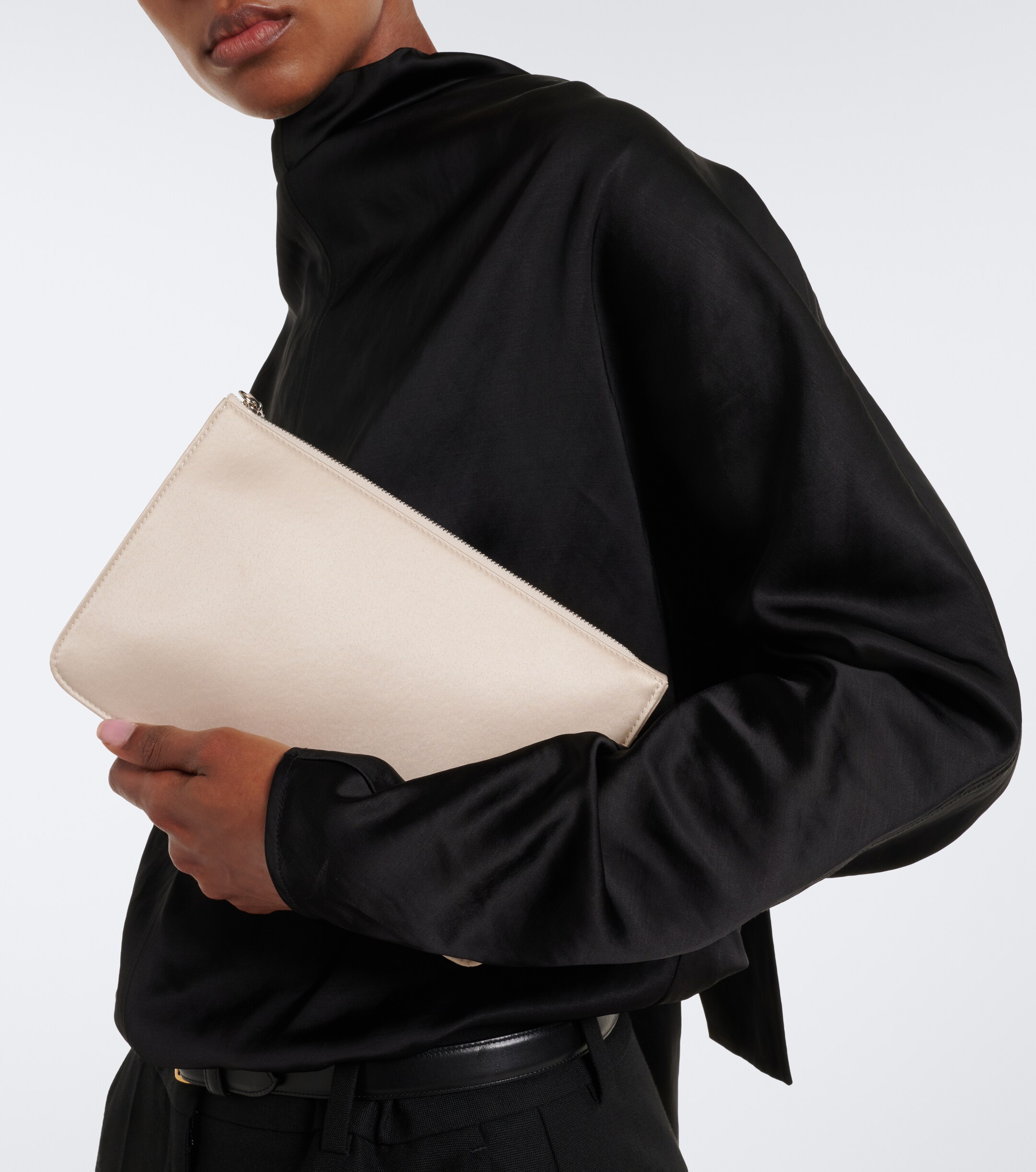 TOTEME Threefold satin clutch