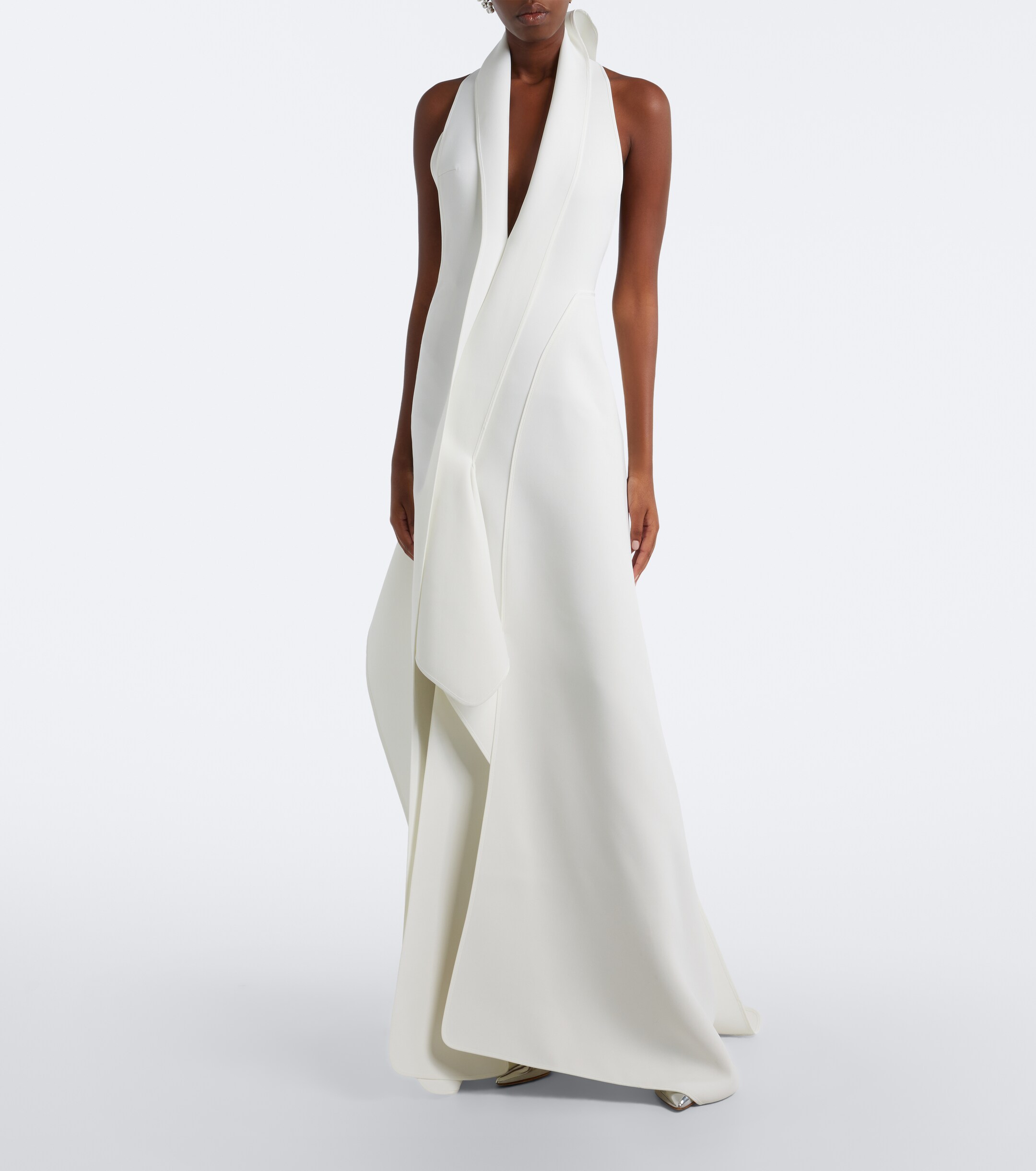Maticevski Maticevski Allude asymmetric halterneck jersey gown