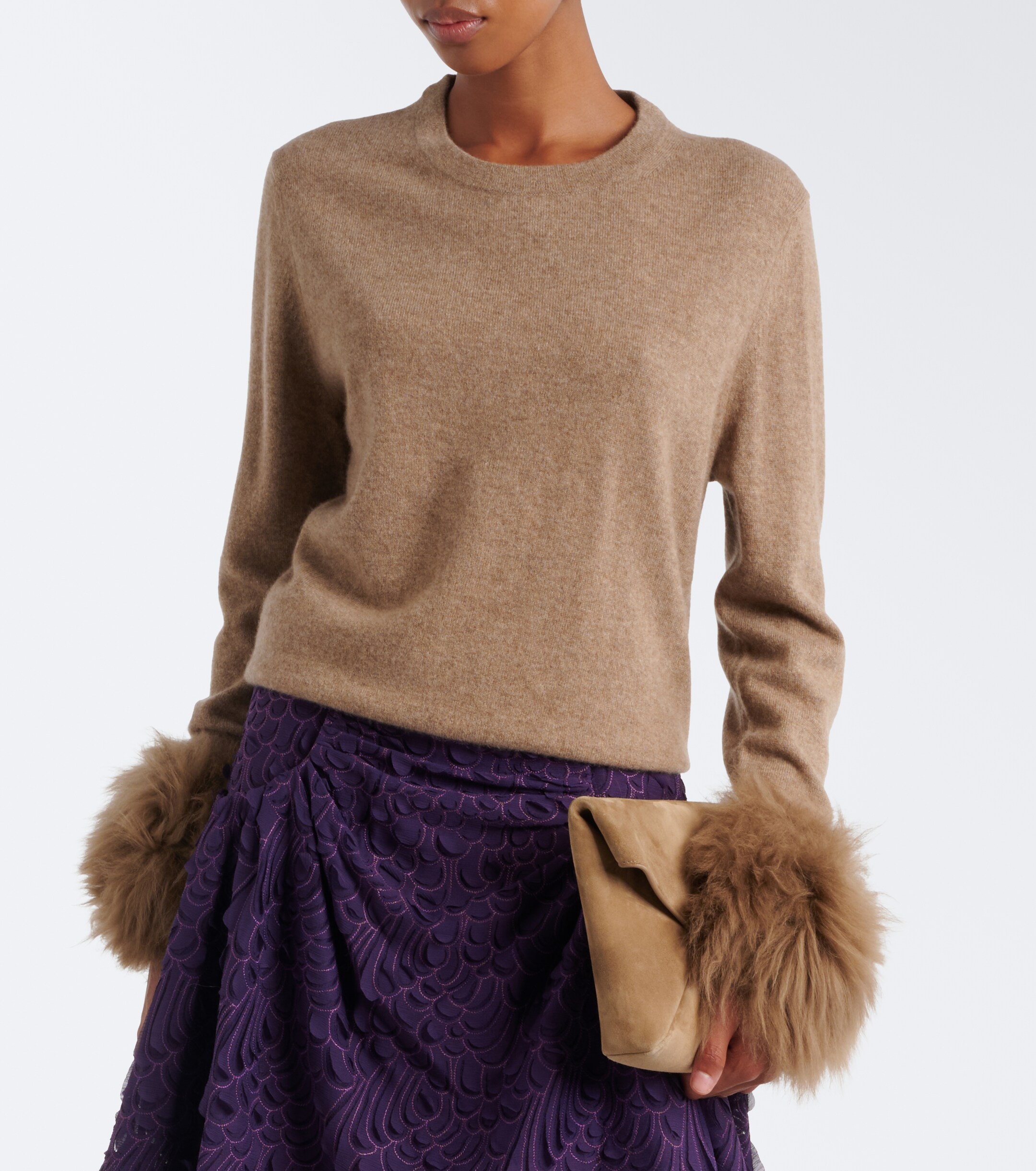Jacques Wei Jacques Wei Wool-trimmed cashmere sweater