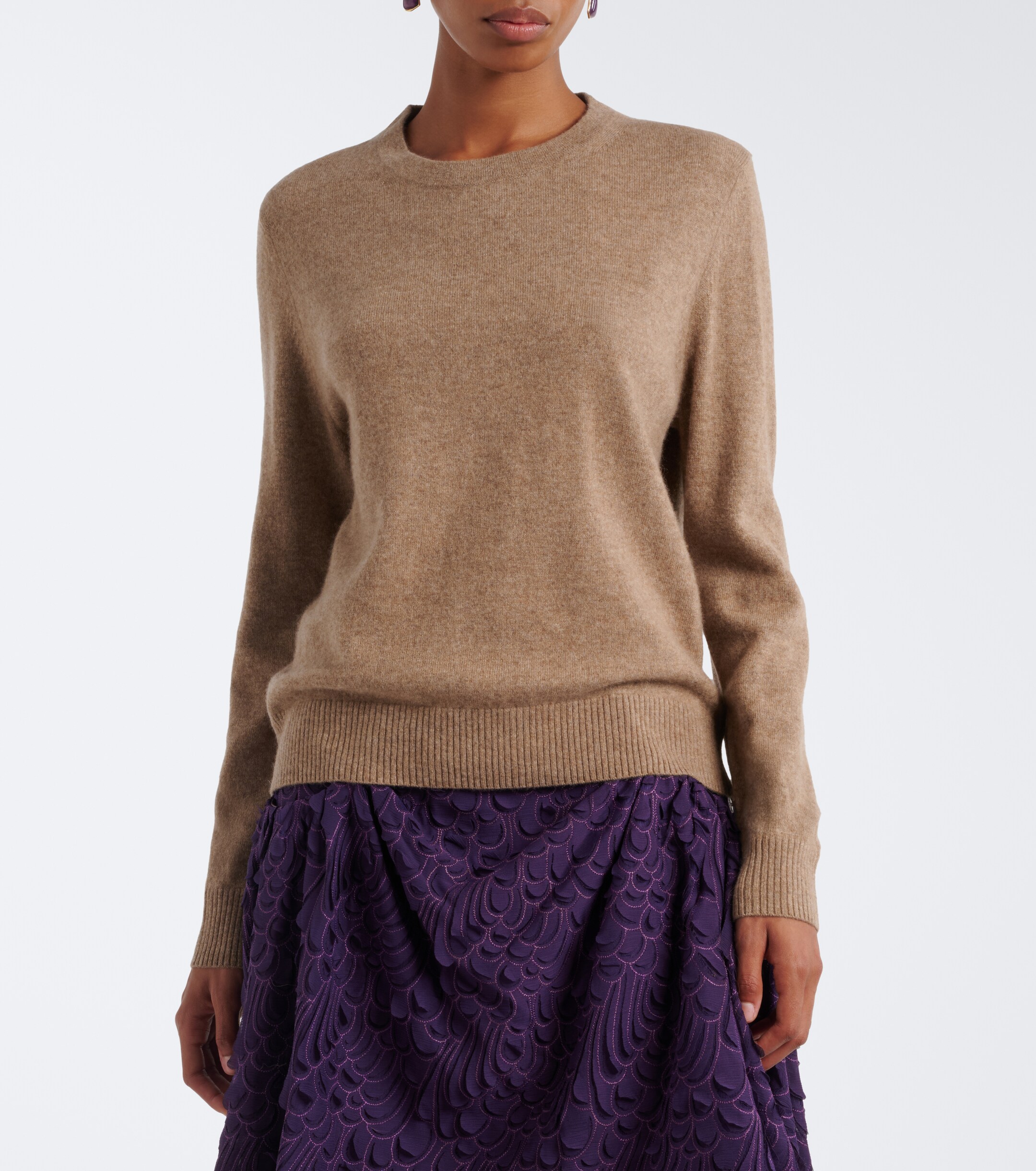 Jacques Wei Jacques Wei Wool-trimmed cashmere sweater