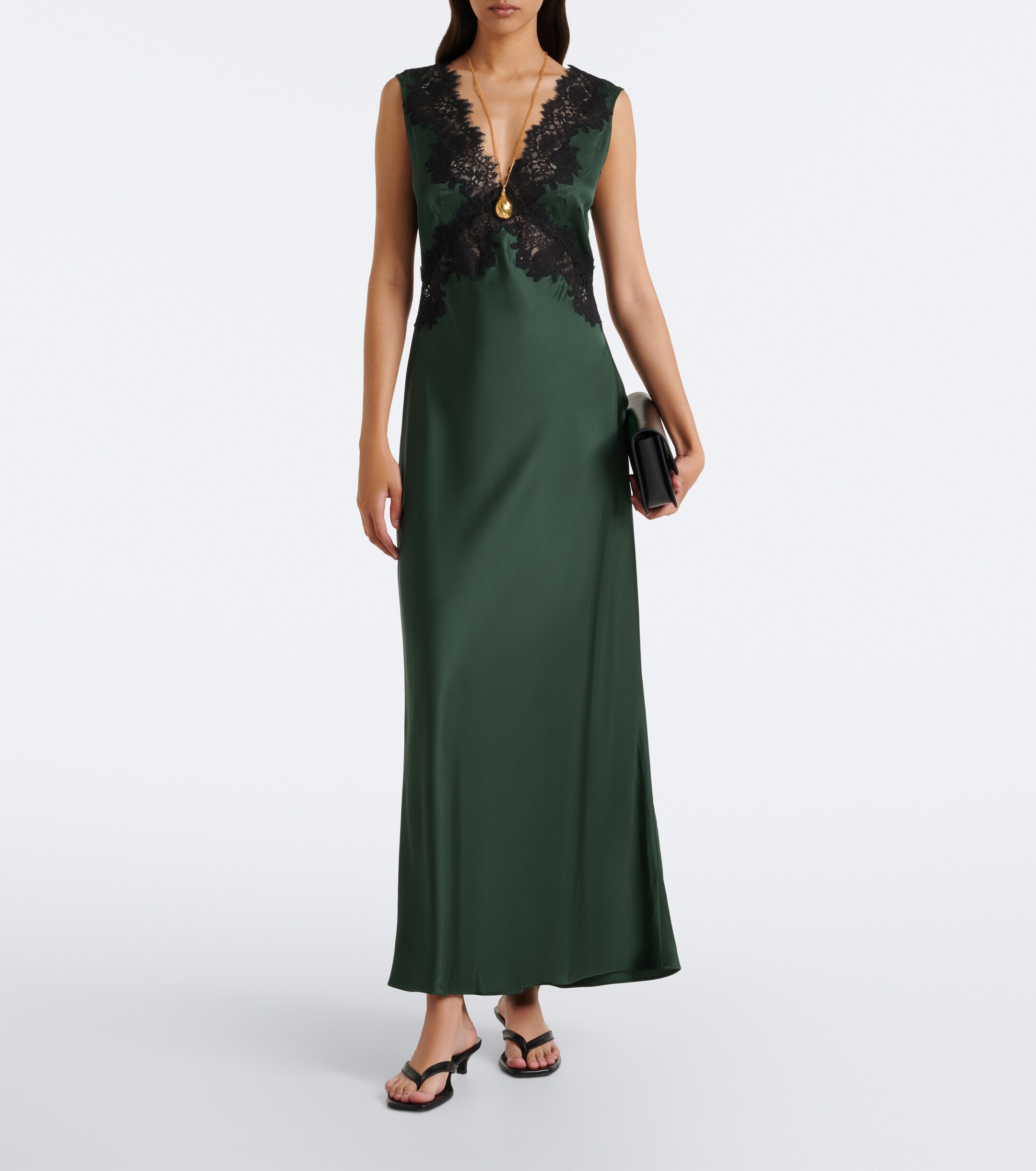 RIXO Rixo Lysandra lace-trimmed satin midi dress