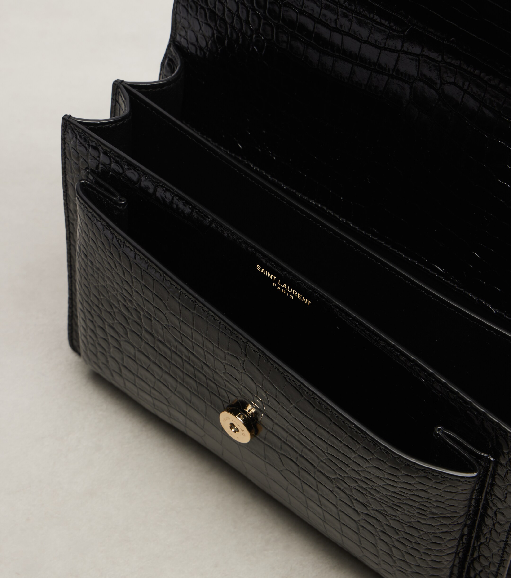 Saint Laurent Sunset Medium croc-effect leather shoulder bag