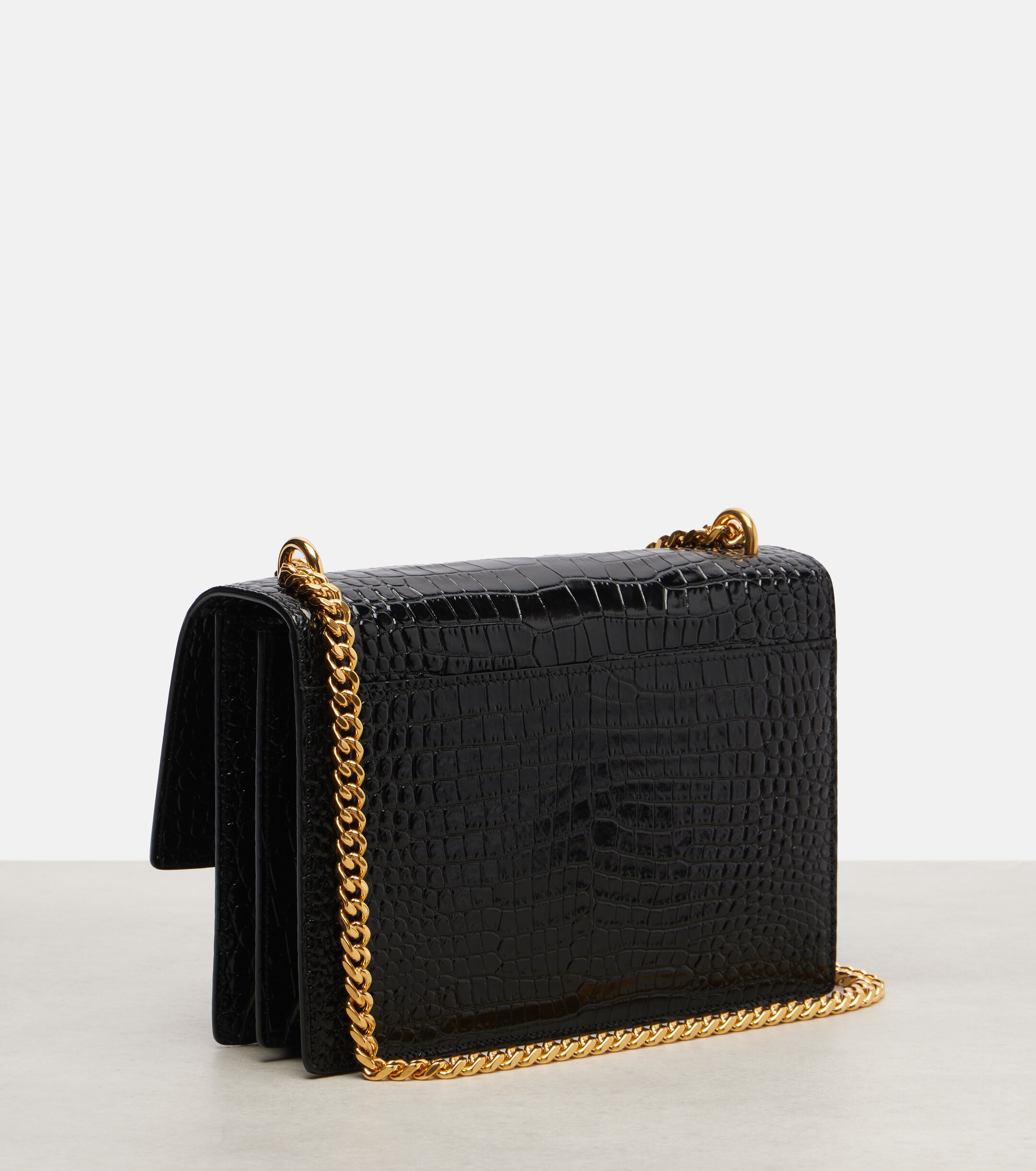 Saint Laurent Sunset Medium croc-effect leather shoulder bag