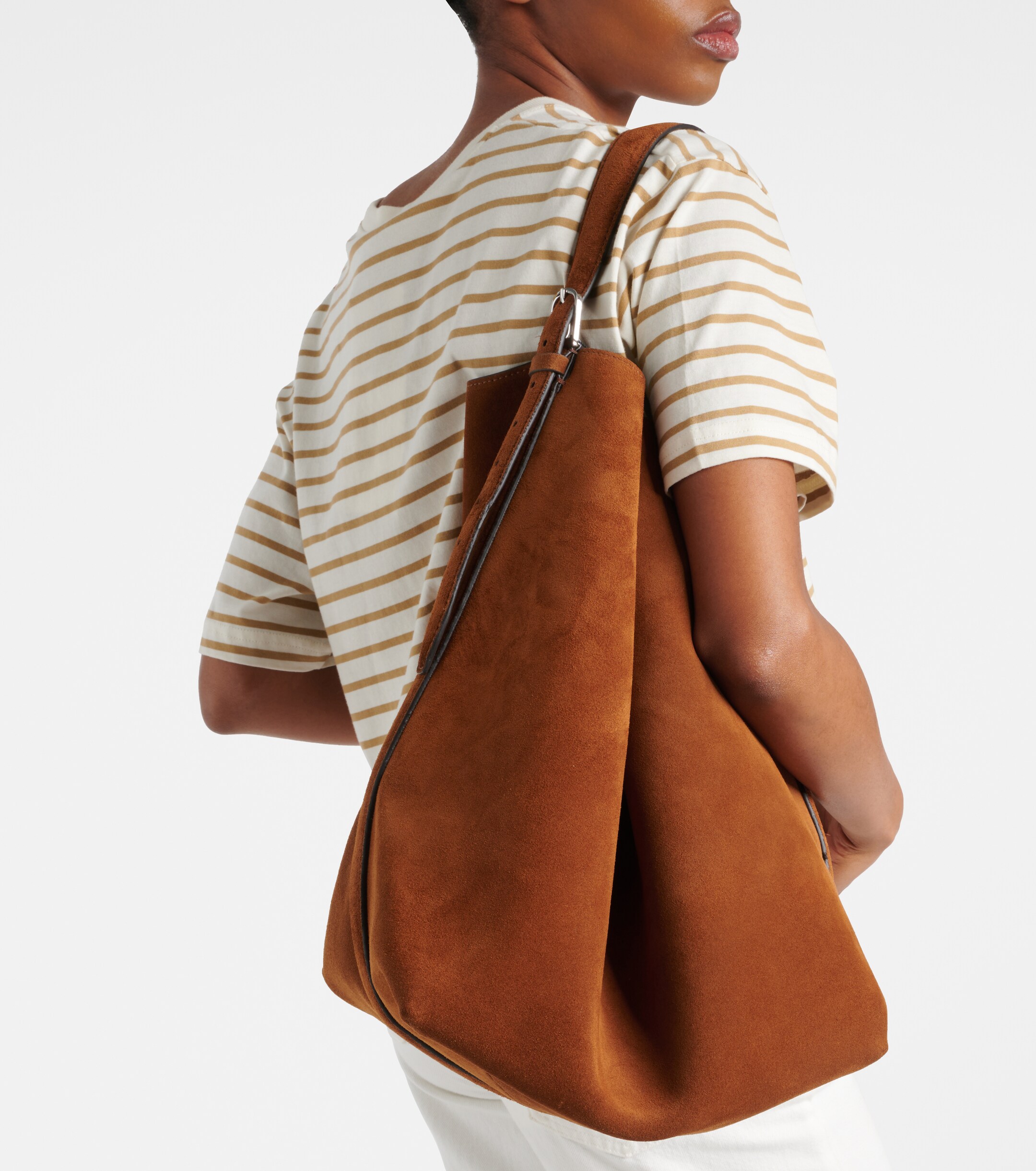 TOTEME Belted suede tote bag