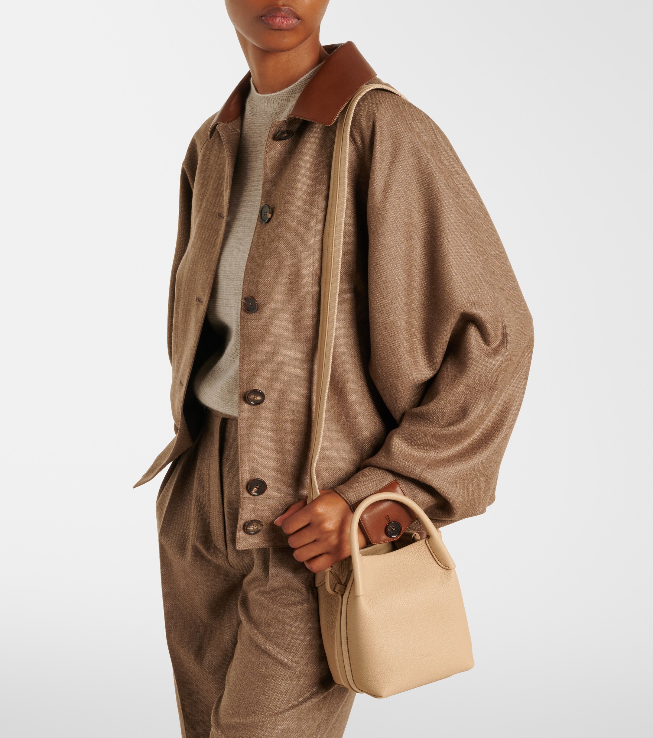Loro Piana Bale Micro leather tote bag