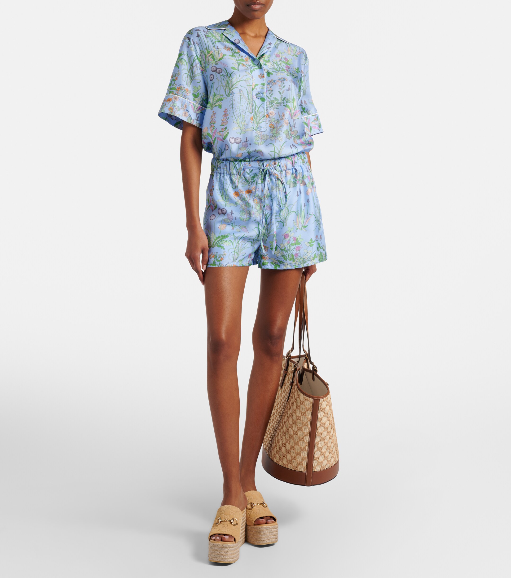 Gucci GG Large raffia-effect tote bag
