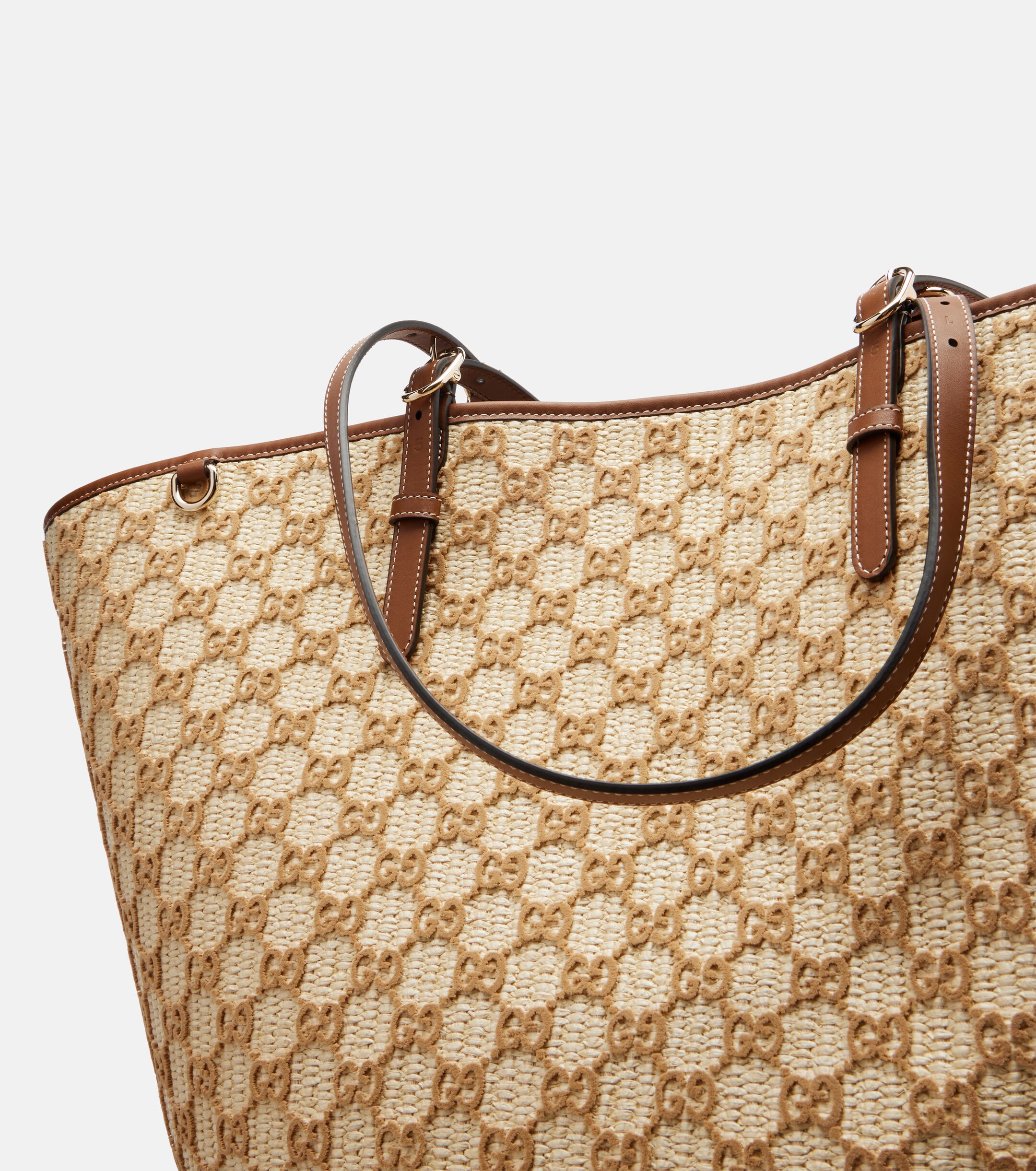 Gucci GG Large raffia-effect tote bag
