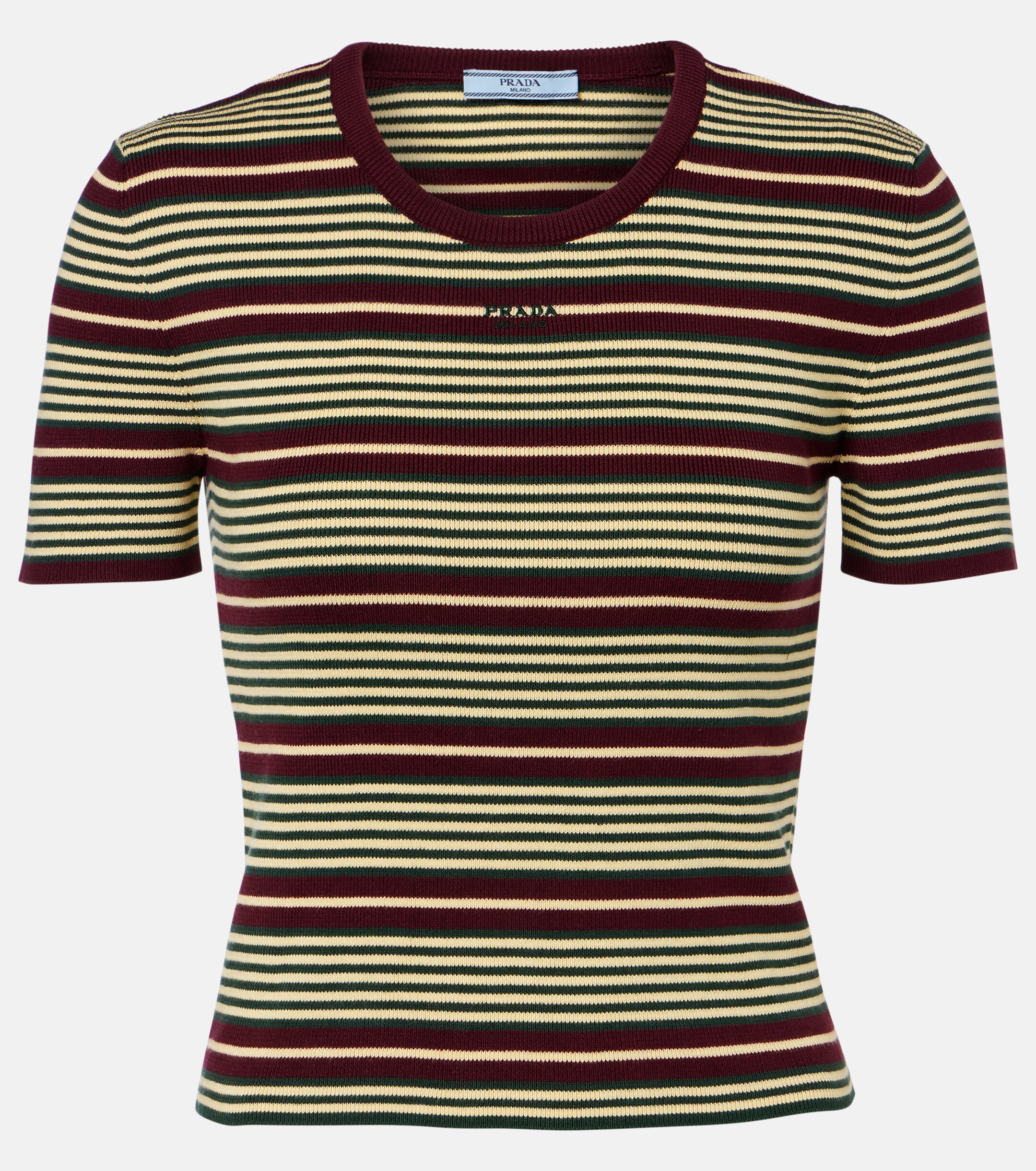 Prada Striped cotton-blend T-shirt