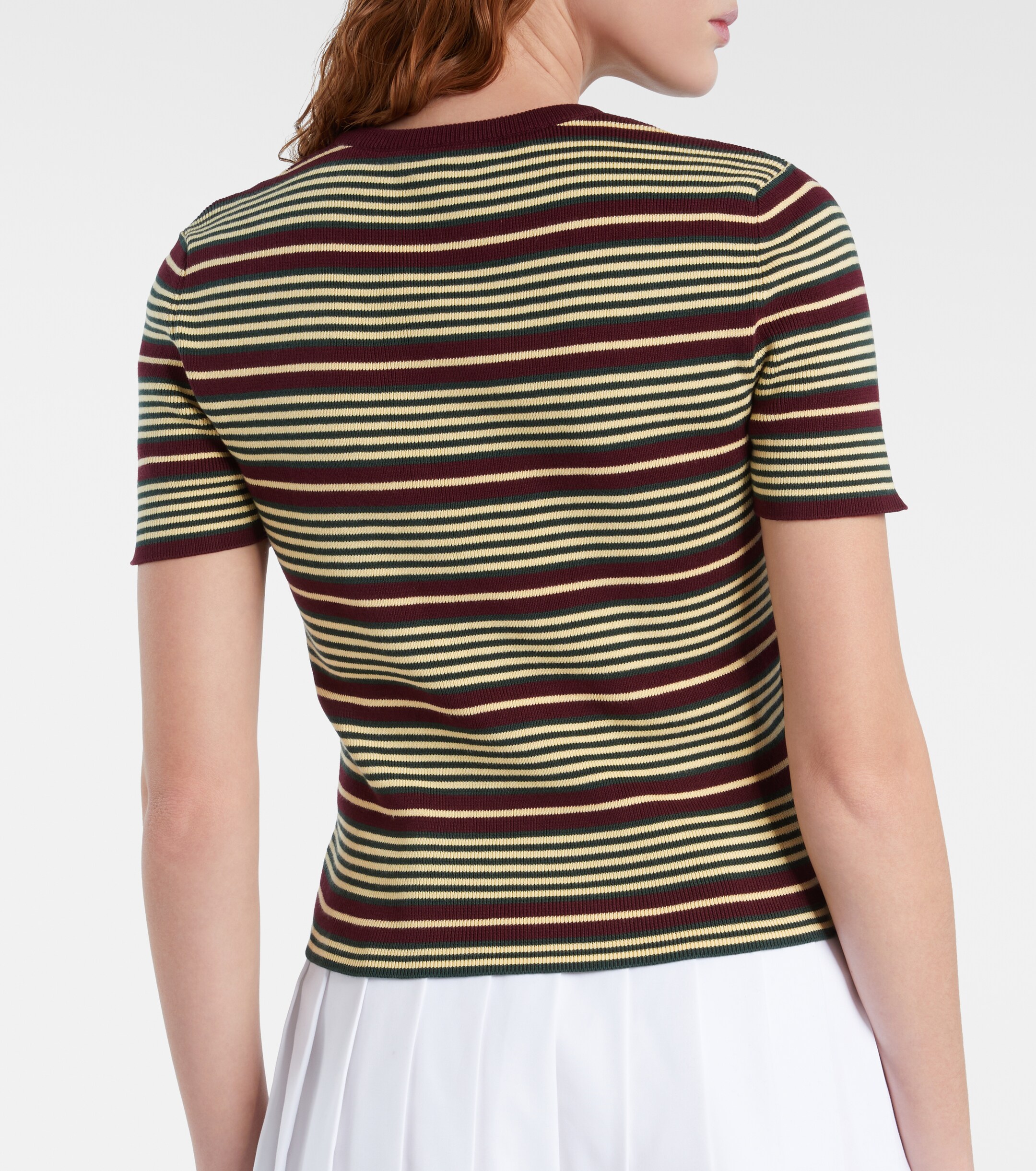 Prada Striped cotton-blend T-shirt