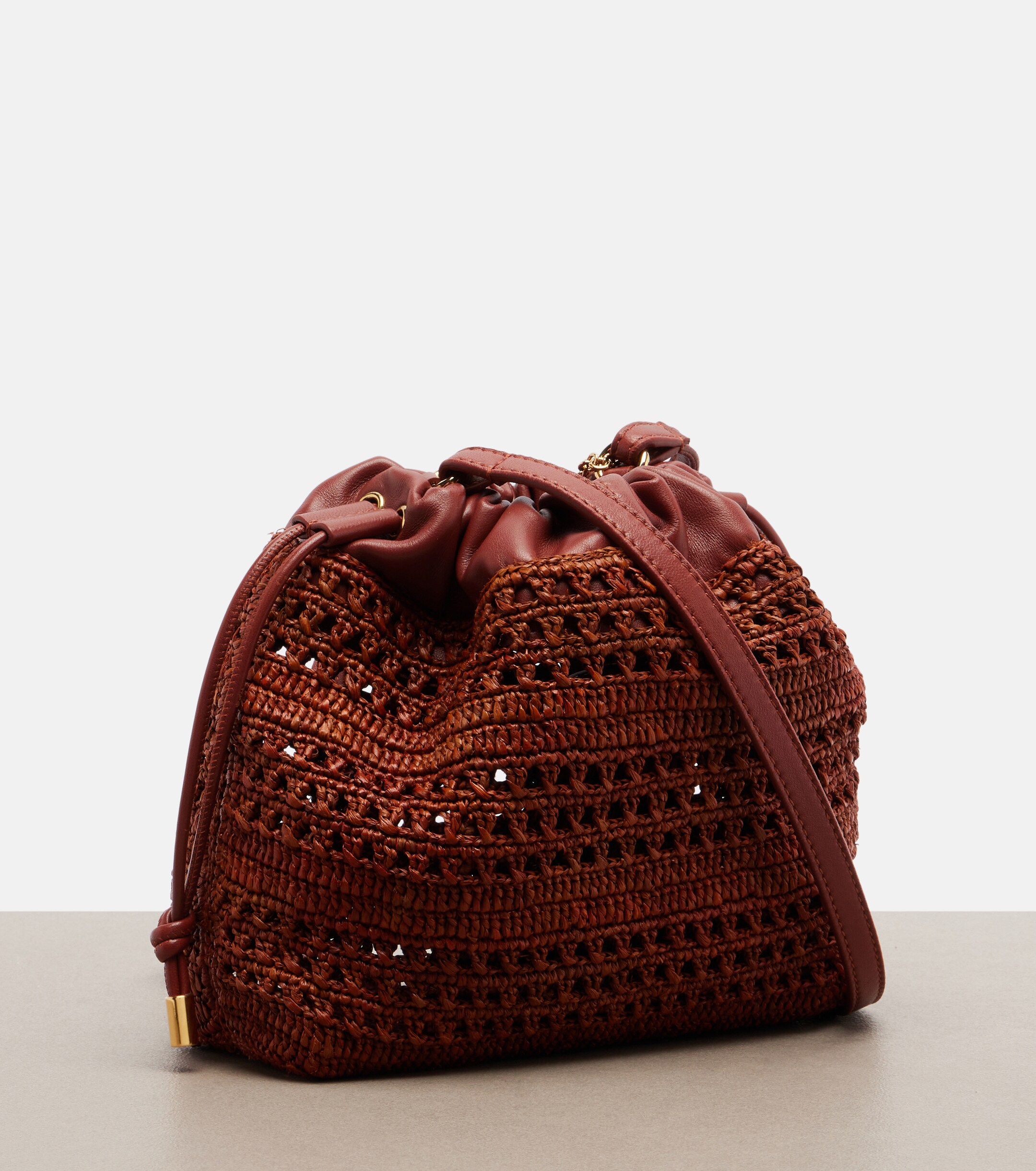 Chloé Summer Banana Mini raffia bucket bag